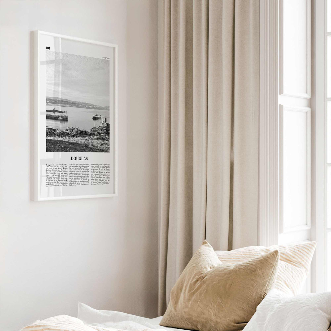 Douglas Print Black and White, Douglas Wall Art, Douglas Poster, Douglas Photo, Douglas Wall Décor, Isle of Man, UK, United Kingdom