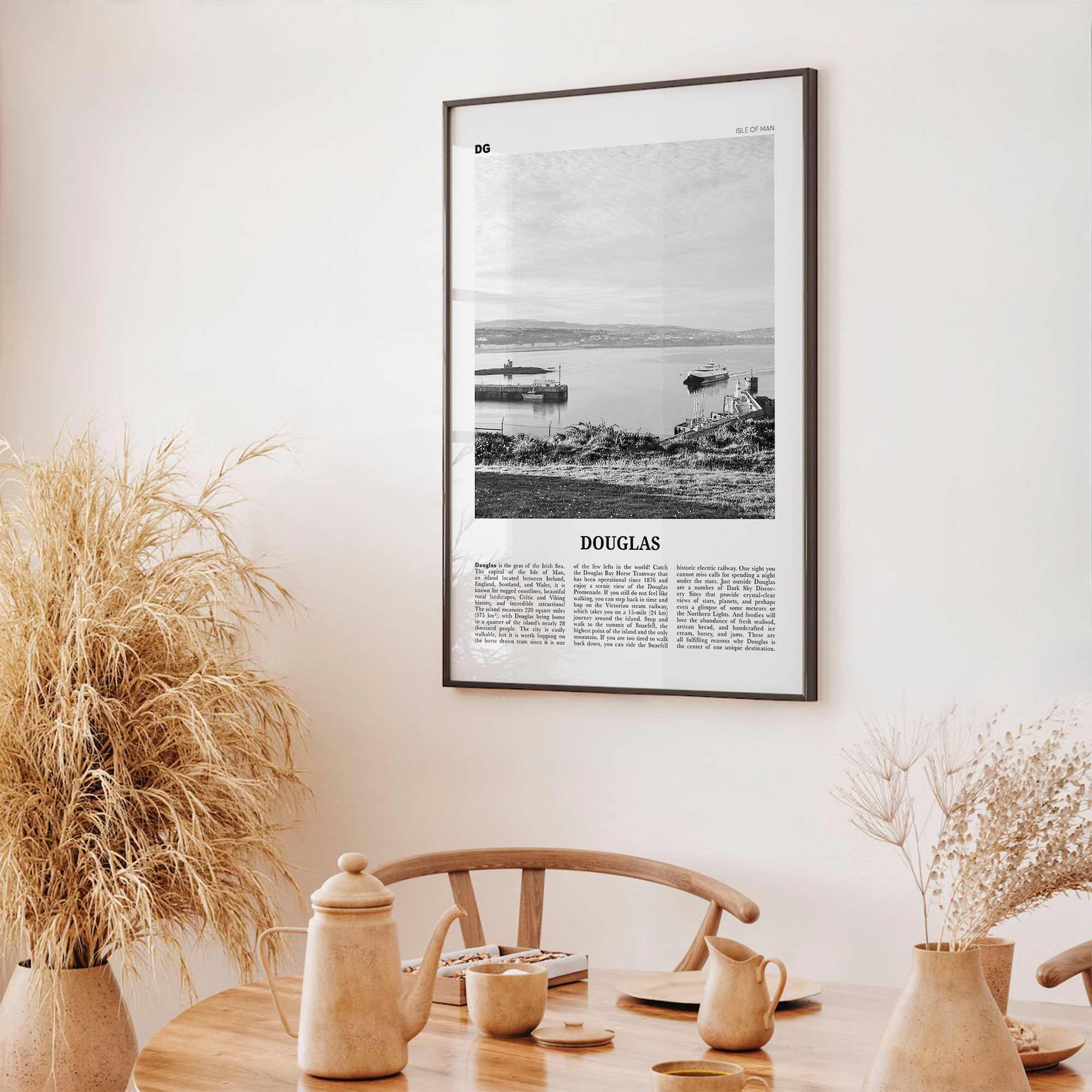 Douglas Print Black and White, Douglas Wall Art, Douglas Poster, Douglas Photo, Douglas Wall Décor, Isle of Man, UK, United Kingdom