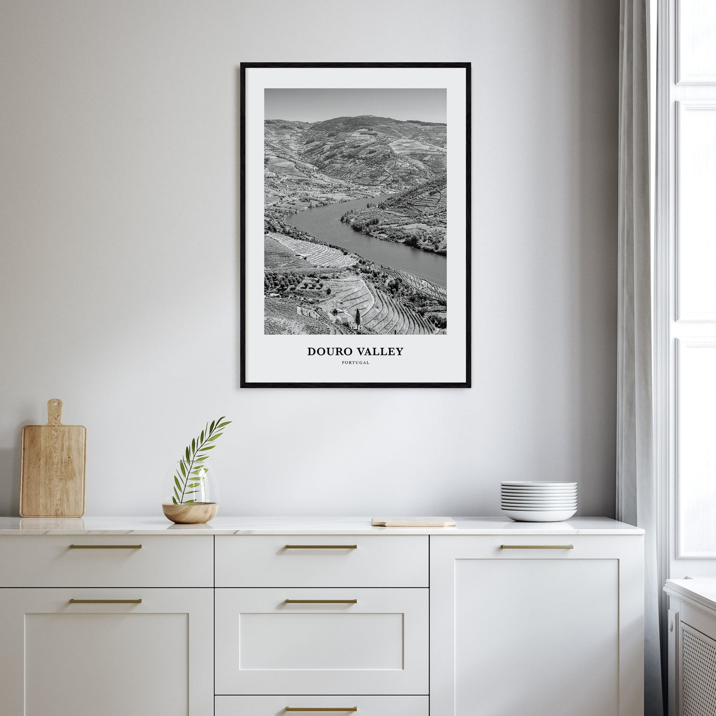 Douro Valley Portrait B&W Poster