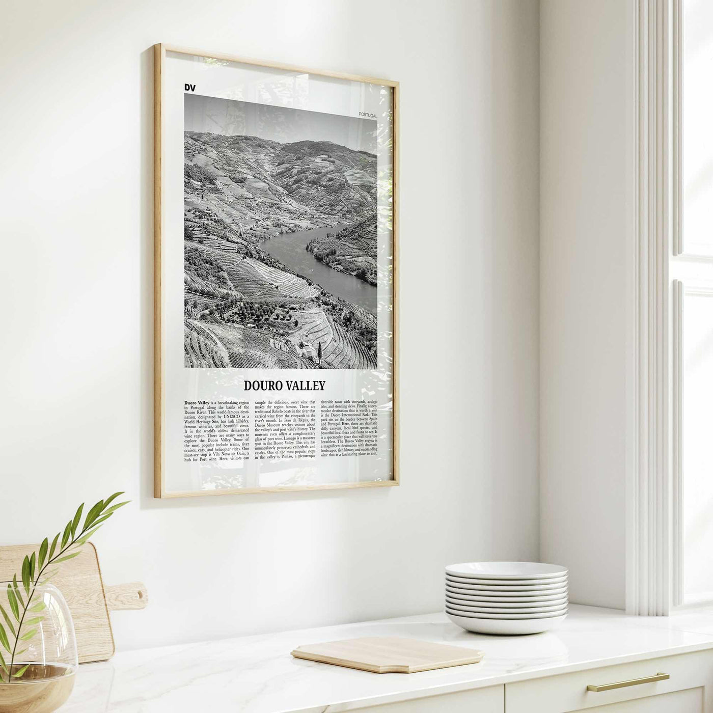 Douro Valley Print Black and White, Douro Valley Wall Art, Douro Valley Poster, Douro Valley Photo, Portugal, Europe