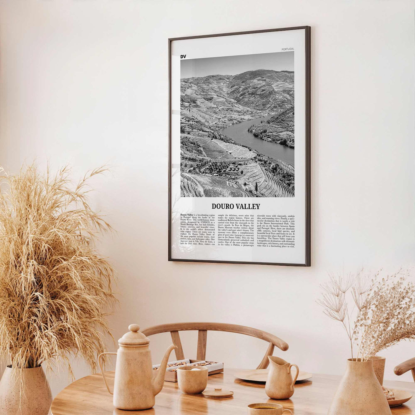Douro Valley Print Black and White, Douro Valley Wall Art, Douro Valley Poster, Douro Valley Photo, Portugal, Europe