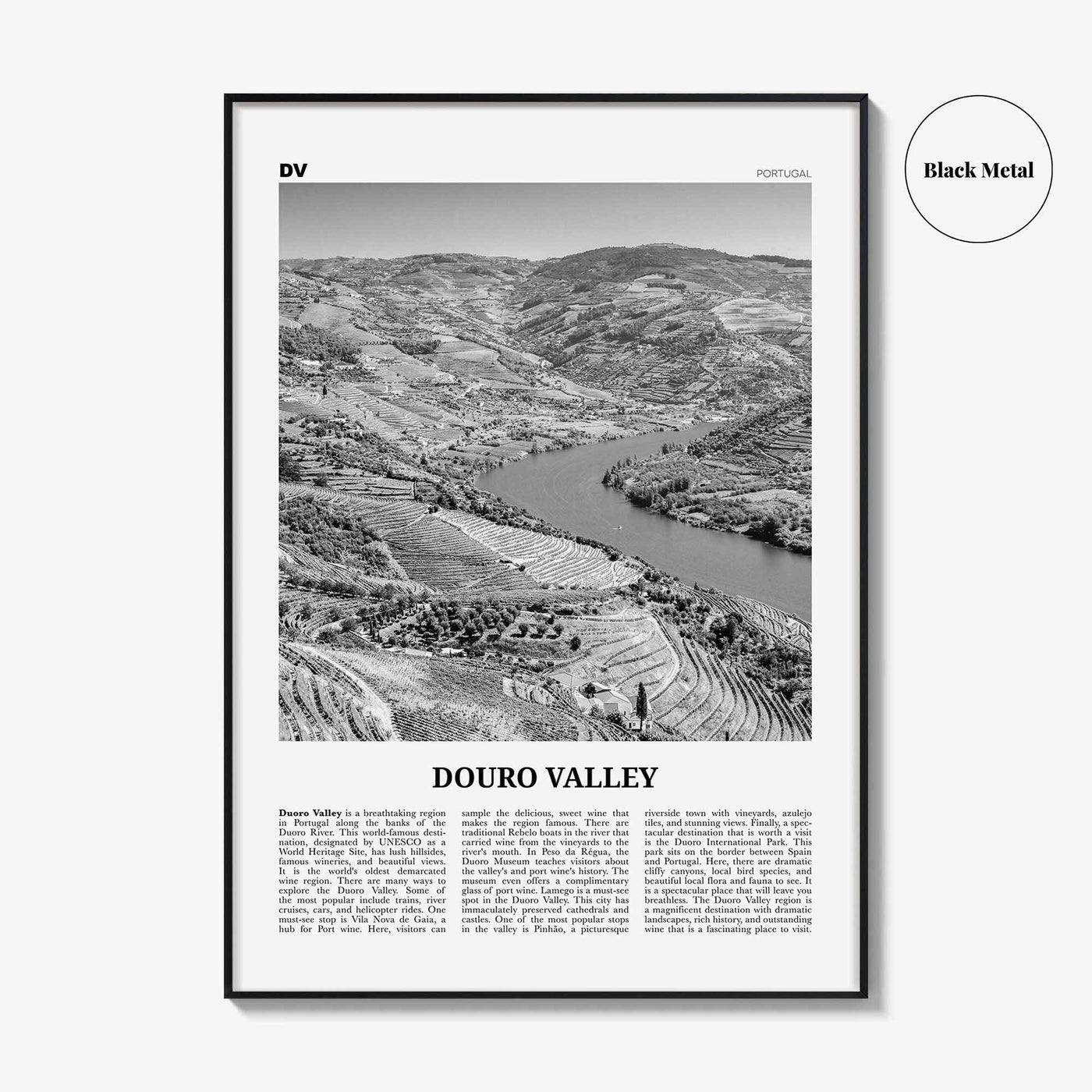Douro Valley Print Black and White, Douro Valley Wall Art, Douro Valley Poster, Douro Valley Photo, Portugal, Europe