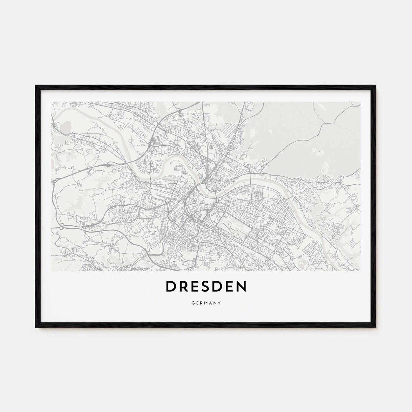 Dresden Map Landscape Poster