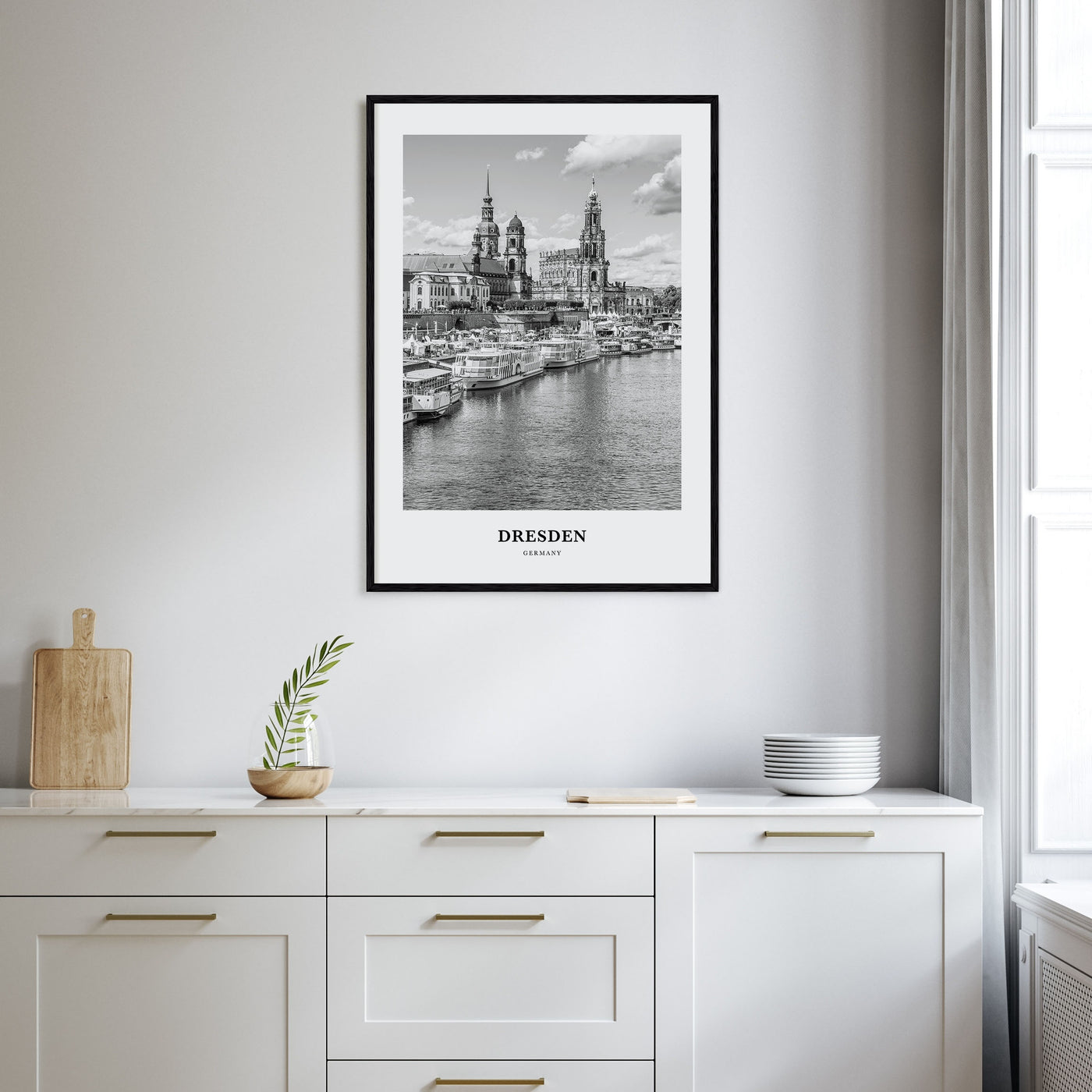 Dresden Portrait B&W Poster