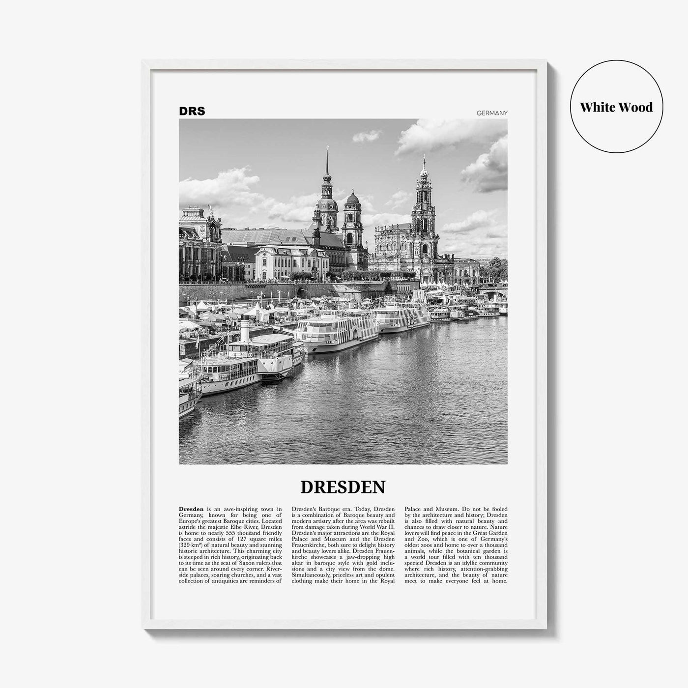 Dresden Print Black and White, Dresden Wall Art, Dresden Poster, Dresden Photo, Dresden Wall Décor, Deutchland, Germany, Saxony