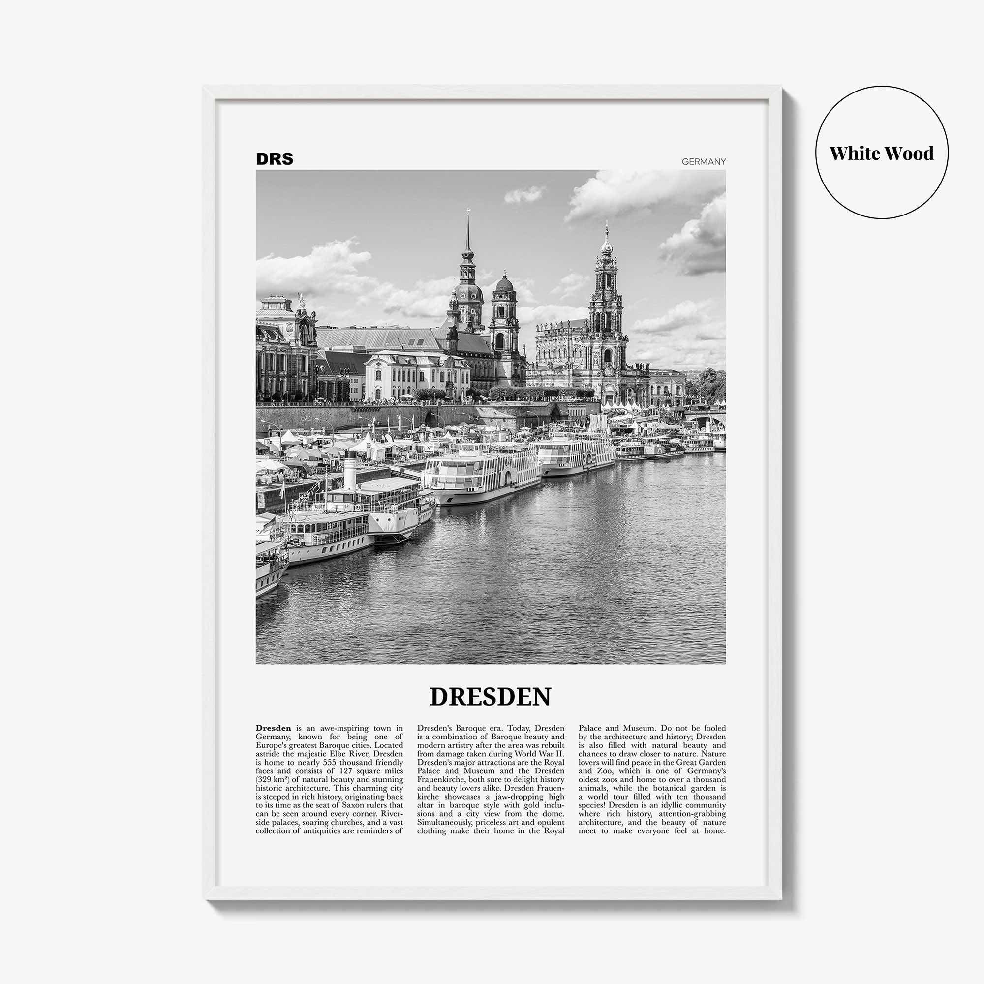 Dresden Print Black and White, Dresden Wall Art, Dresden Poster, Dresden Photo, Dresden Wall Décor, Deutchland, Germany, Saxony