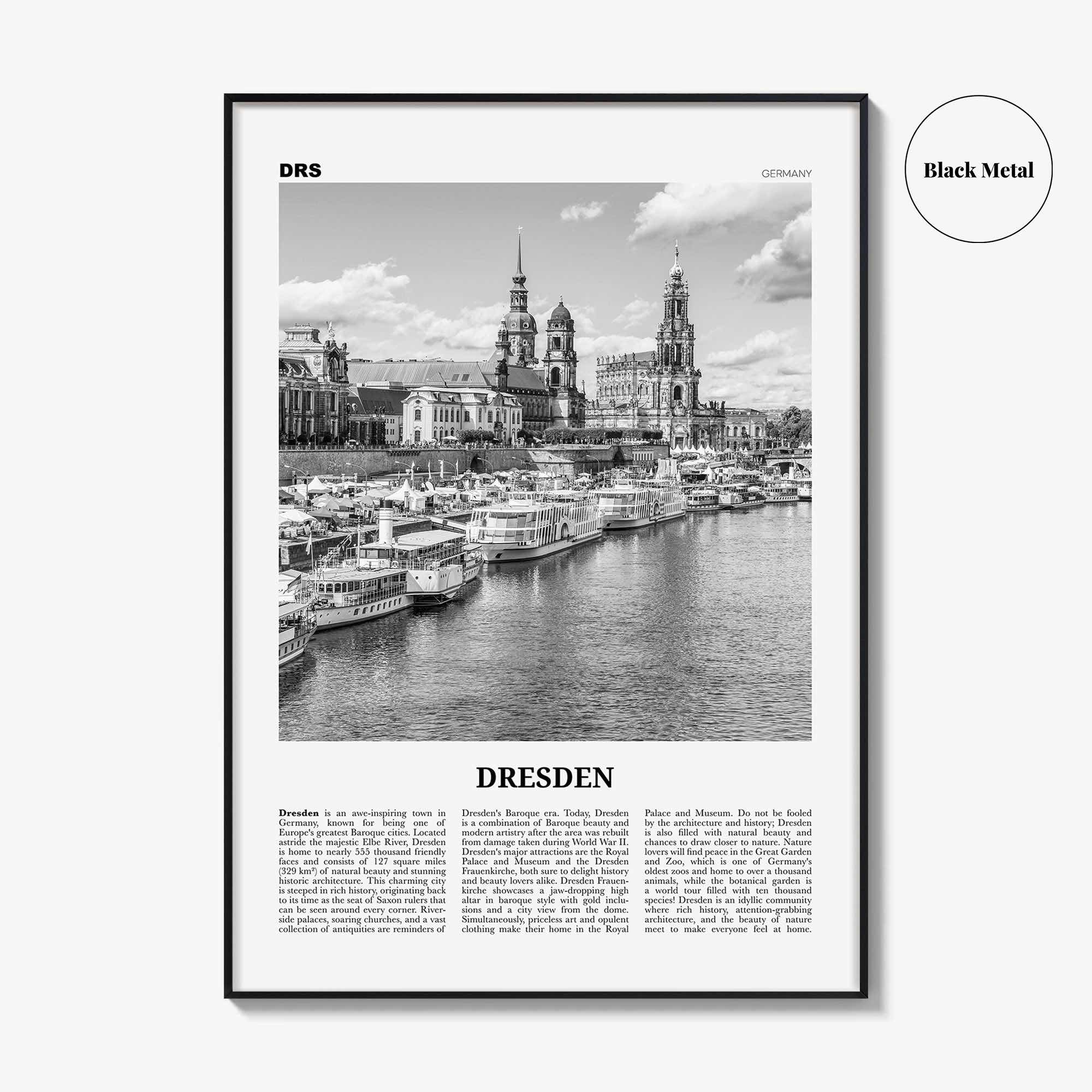 Dresden Print Black and White, Dresden Wall Art, Dresden Poster, Dresden Photo, Dresden Wall Décor, Deutchland, Germany, Saxony