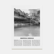 Dripping Springs Travel B&W Poster