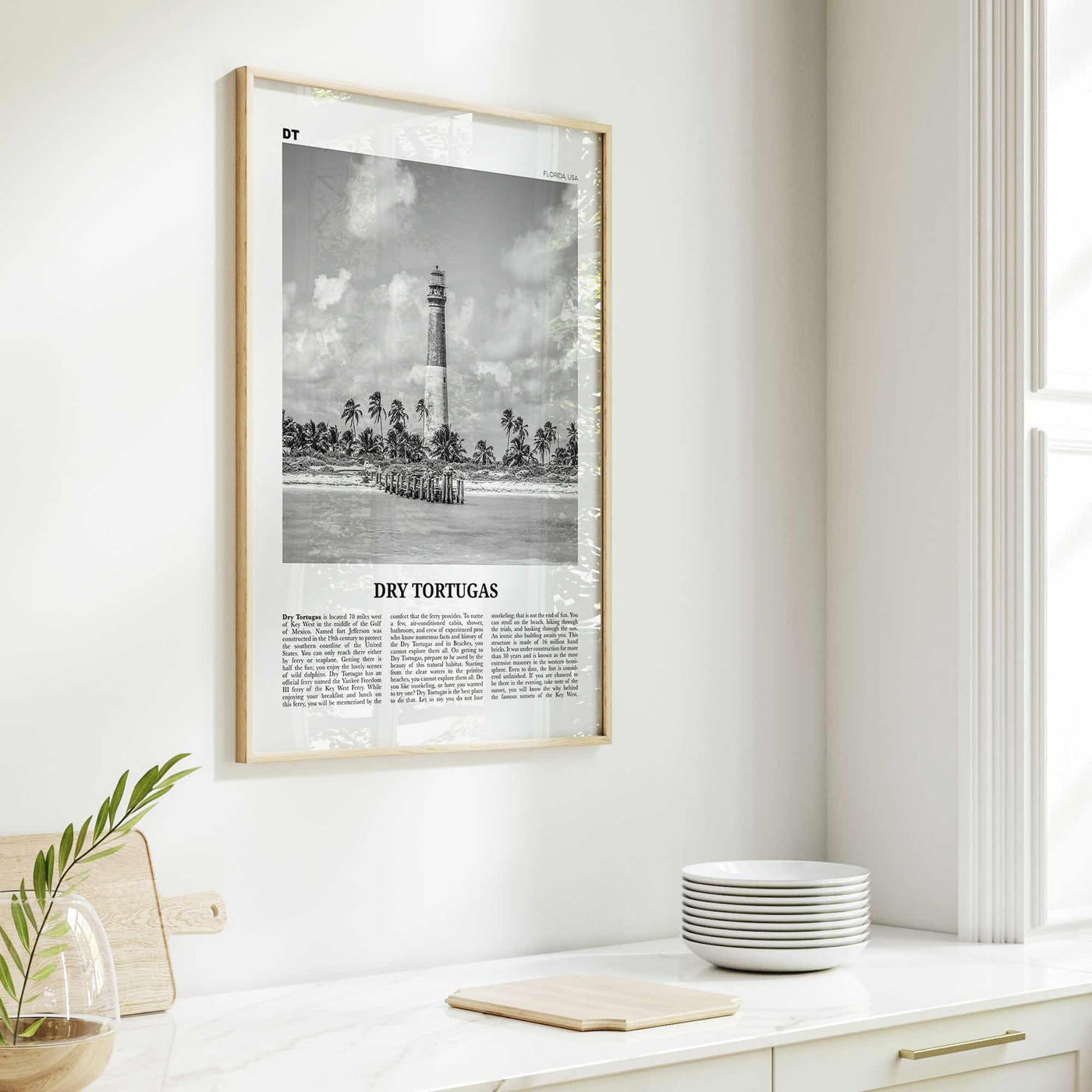 Dry Tortugas National Park Print Black and White, Dry Tortugas Wall Art, Dry Tortugas Poster, Dry Tortugas Photo, Florida, USA