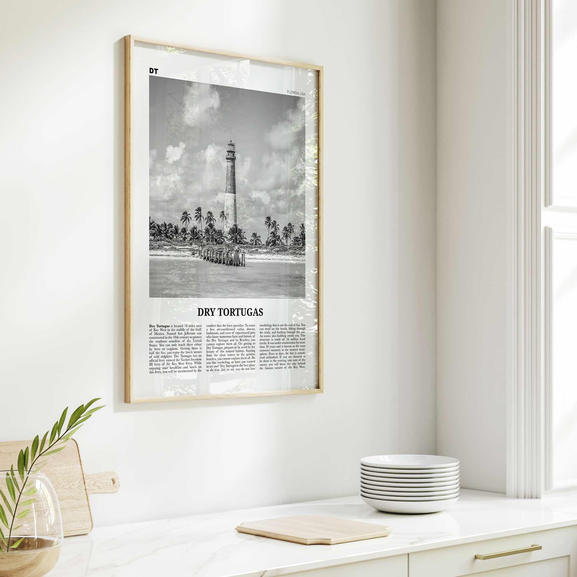 Dry Tortugas National Park Print Black and White, Dry Tortugas Wall Art, Dry Tortugas Poster, Dry Tortugas Photo, Florida, USA