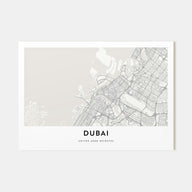 Dubai Map Landscape Poster