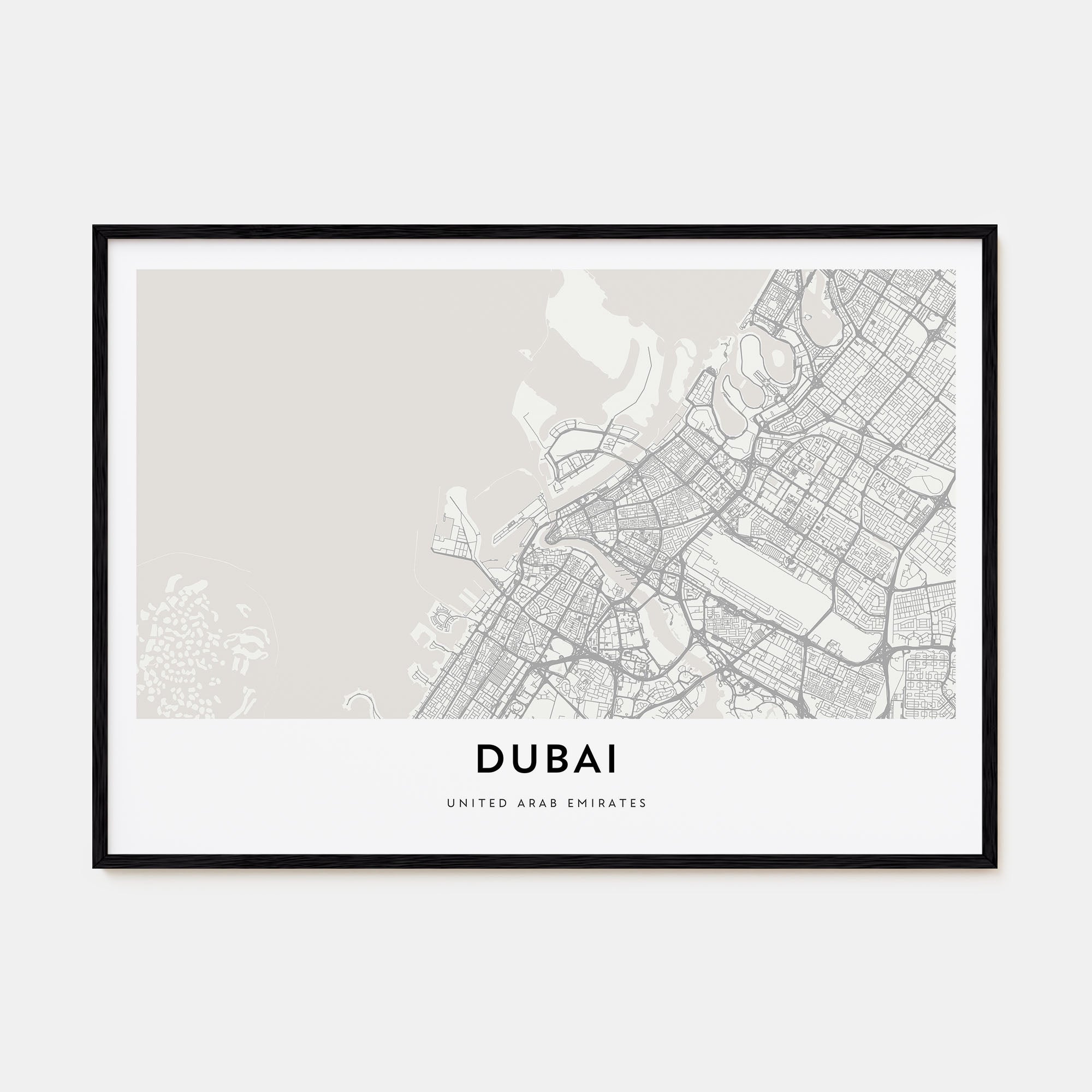 Dubai Map Landscape Poster