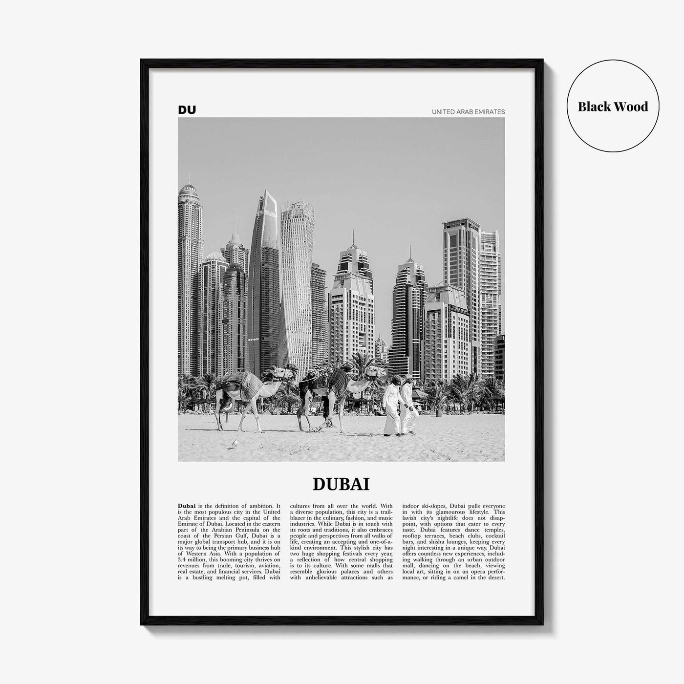 Dubai Print Black and White No 1, Dubai Wall Art, Dubai Poster, Dubai Photo, Dubai Wall Decor, UAE, United Arab Emirates, دبي, Dubay