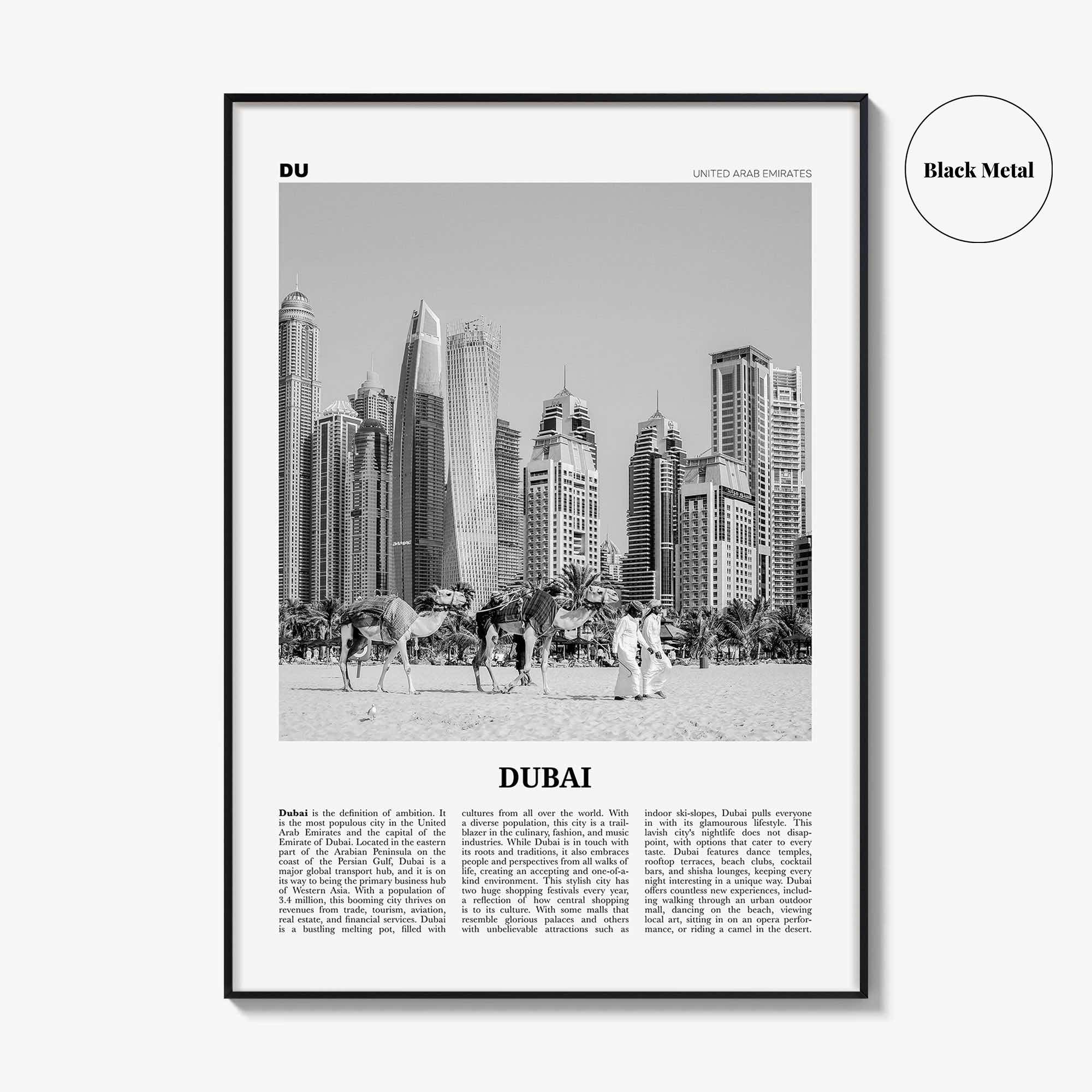 Dubai Print Black and White No 1, Dubai Wall Art, Dubai Poster, Dubai Photo, Dubai Wall Decor, UAE, United Arab Emirates, دبي, Dubay