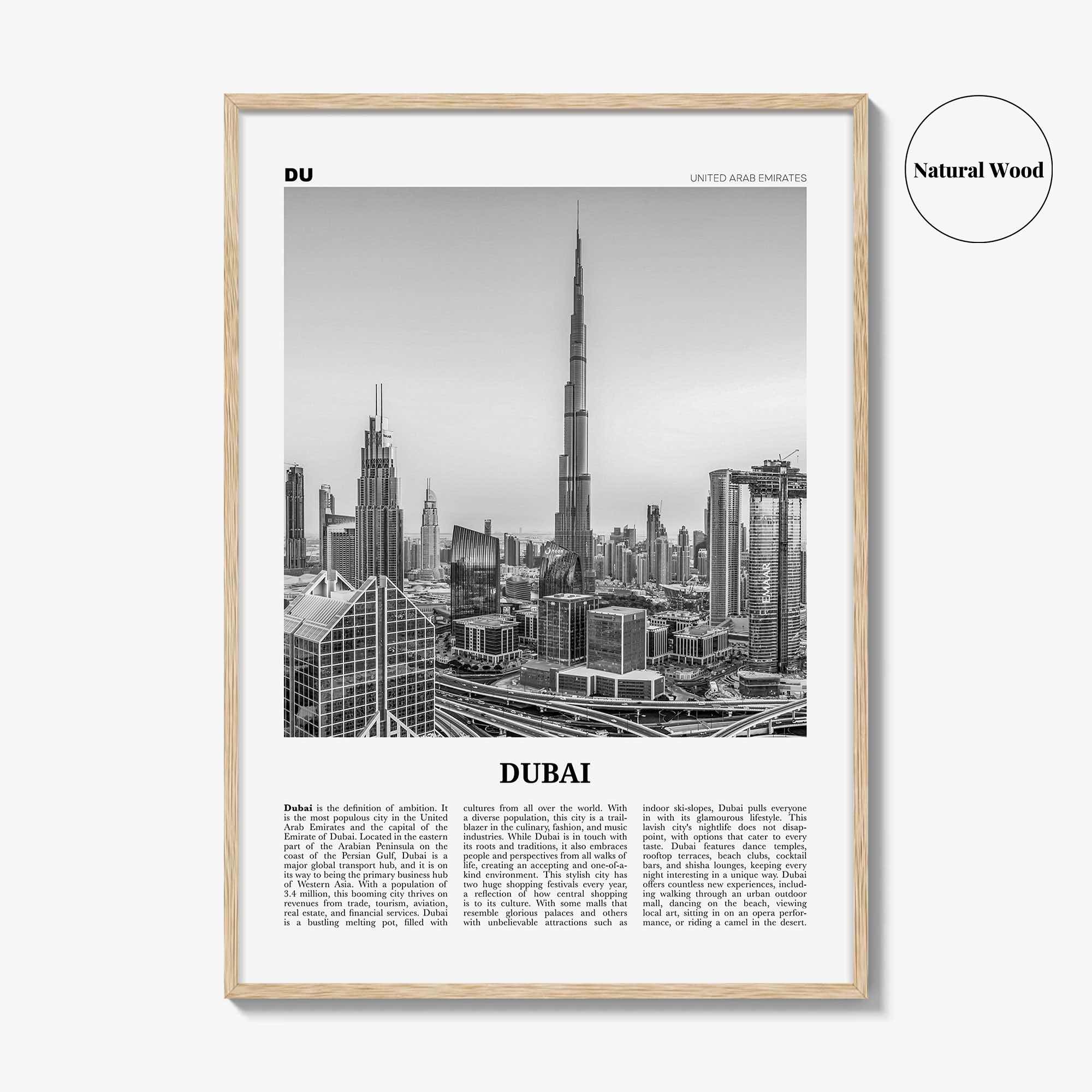 Dubai Print Black and White No 2, Dubai Wall Art, Dubai Poster, Dubai Photo, Dubai Wall Decor, UAE, United Arab Emirates, دبي, Dubay