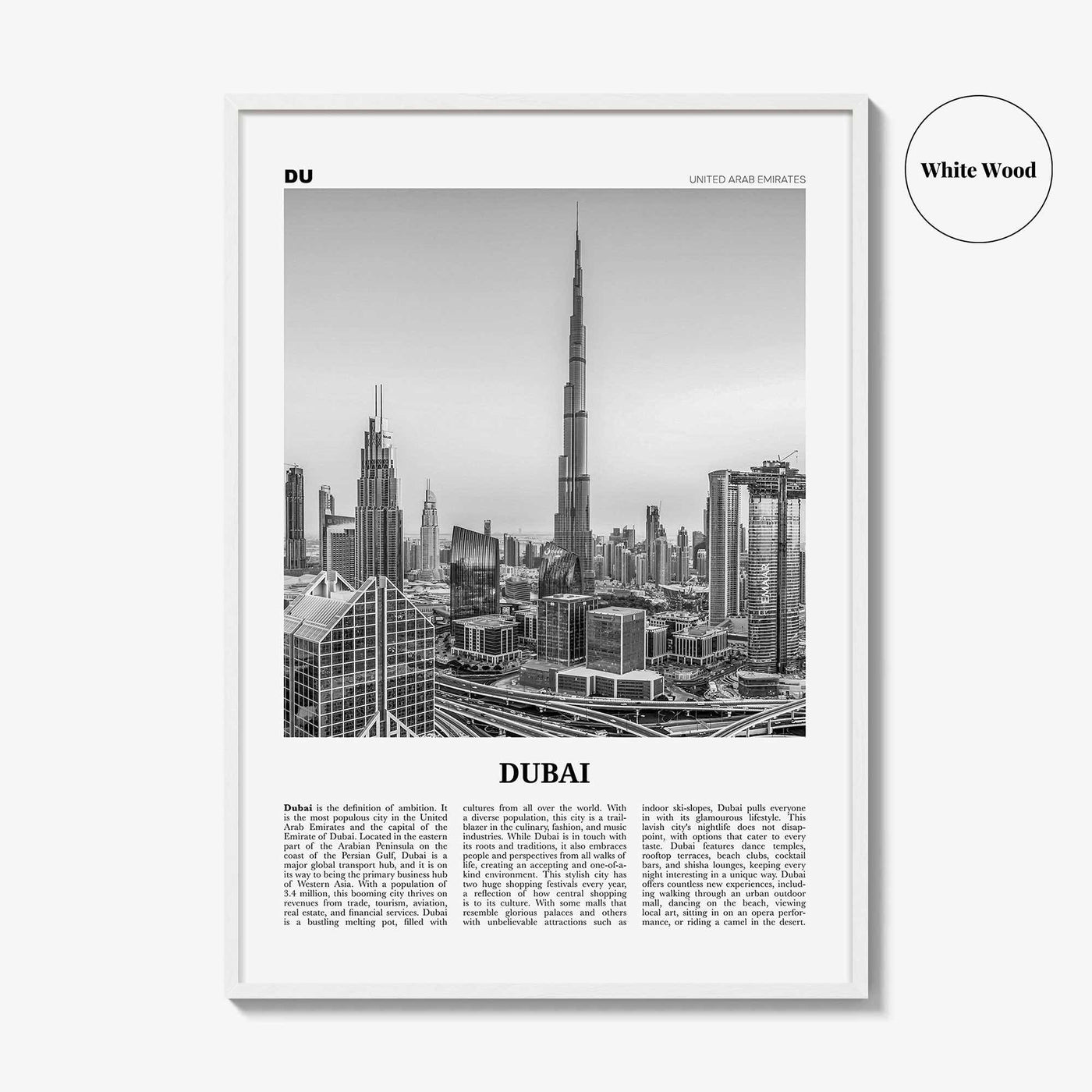 Dubai Print Black and White No 2, Dubai Wall Art, Dubai Poster, Dubai Photo, Dubai Wall Decor, UAE, United Arab Emirates, دبي, Dubay