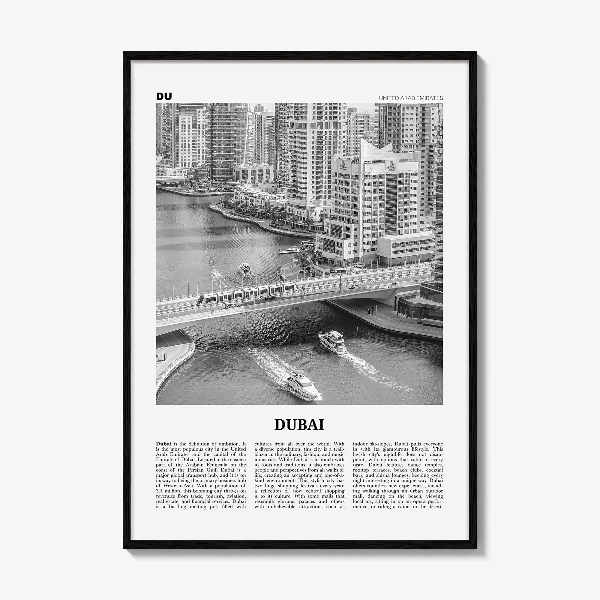 Dubai Print Black and White No 3, Dubai Wall Art, Dubai Poster, Dubai Photo, Dubai Wall Decor, UAE, United Arab Emirates, دبي, Dubay