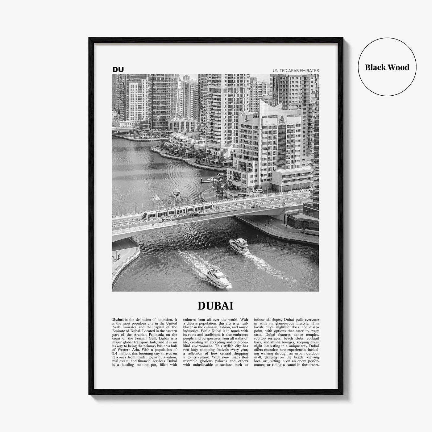 Dubai Print Black and White No 3, Dubai Wall Art, Dubai Poster, Dubai Photo, Dubai Wall Decor, UAE, United Arab Emirates, دبي, Dubay