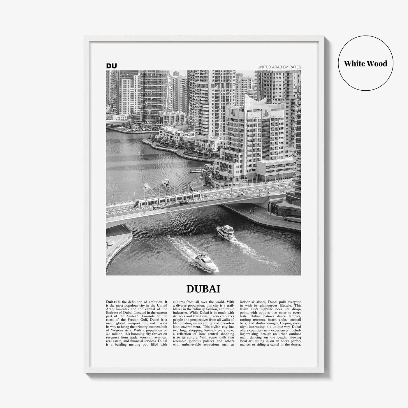 Dubai Print Black and White No 3, Dubai Wall Art, Dubai Poster, Dubai Photo, Dubai Wall Decor, UAE, United Arab Emirates, دبي, Dubay
