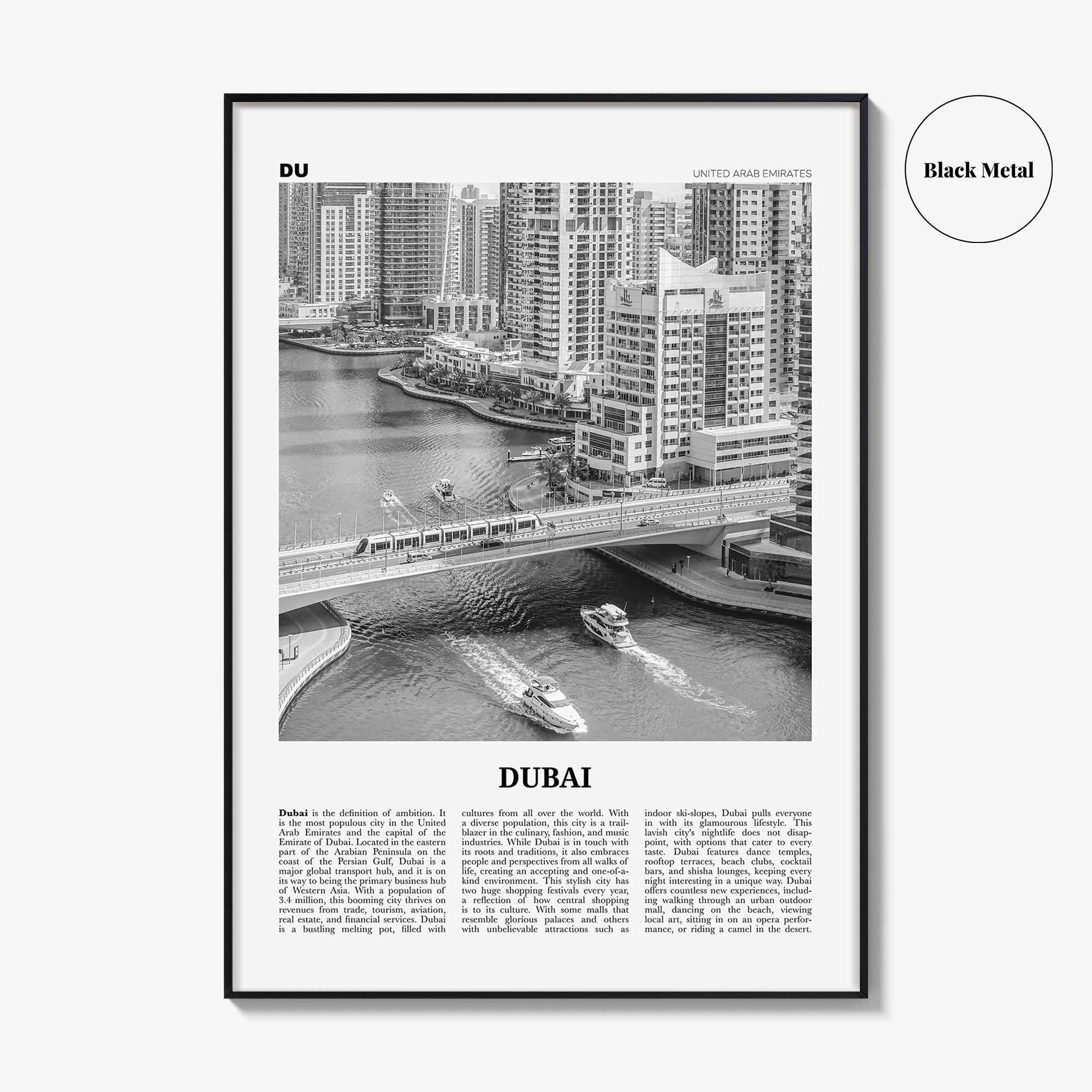 Dubai Print Black and White No 3, Dubai Wall Art, Dubai Poster, Dubai Photo, Dubai Wall Decor, UAE, United Arab Emirates, دبي, Dubay