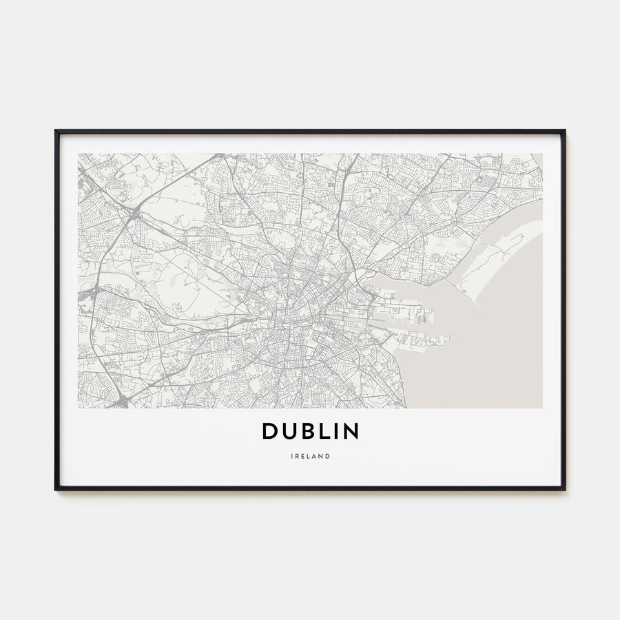 Dublin Map Landscape Poster