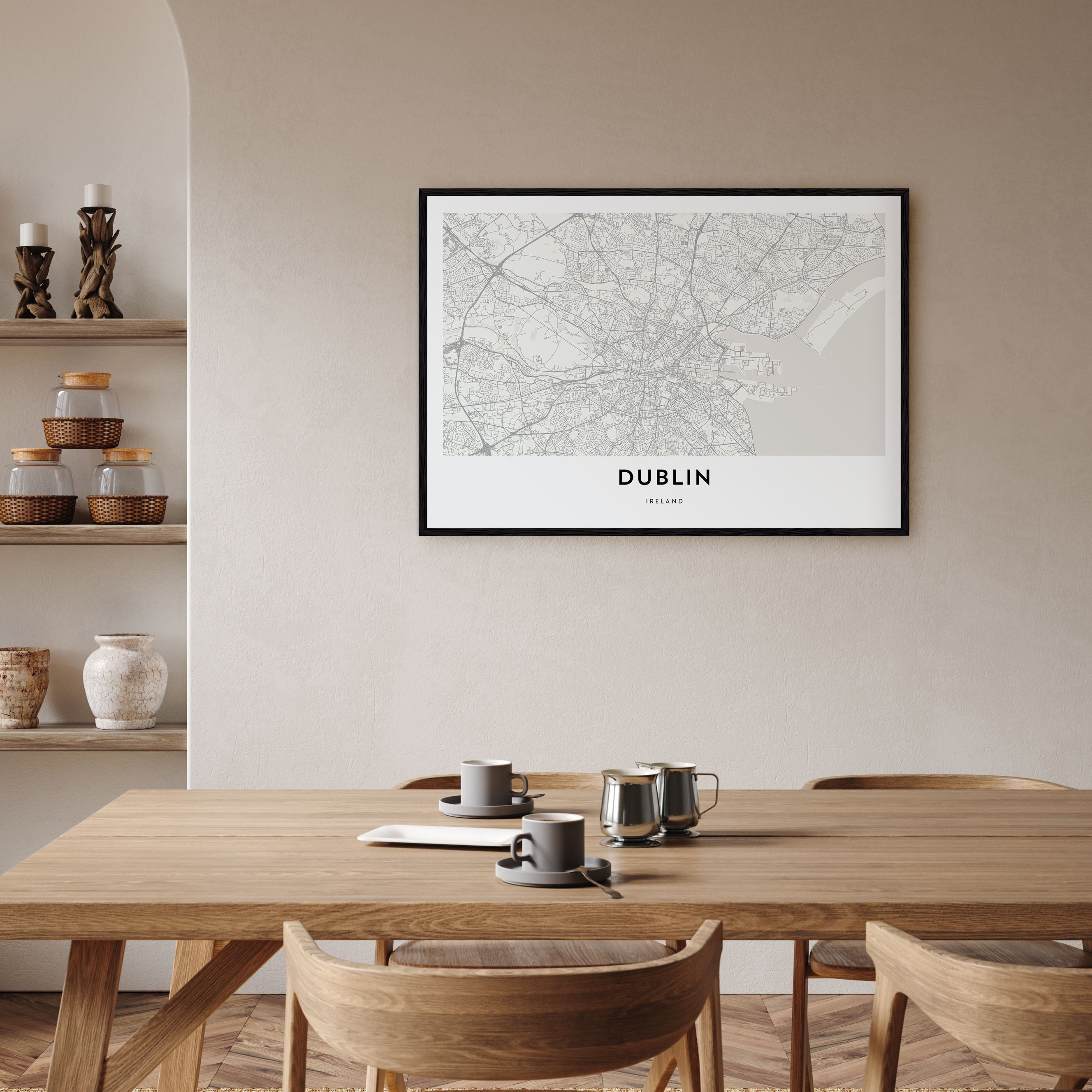 Dublin Map Landscape Poster