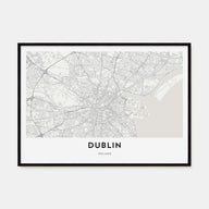 Dublin Map Landscape Poster