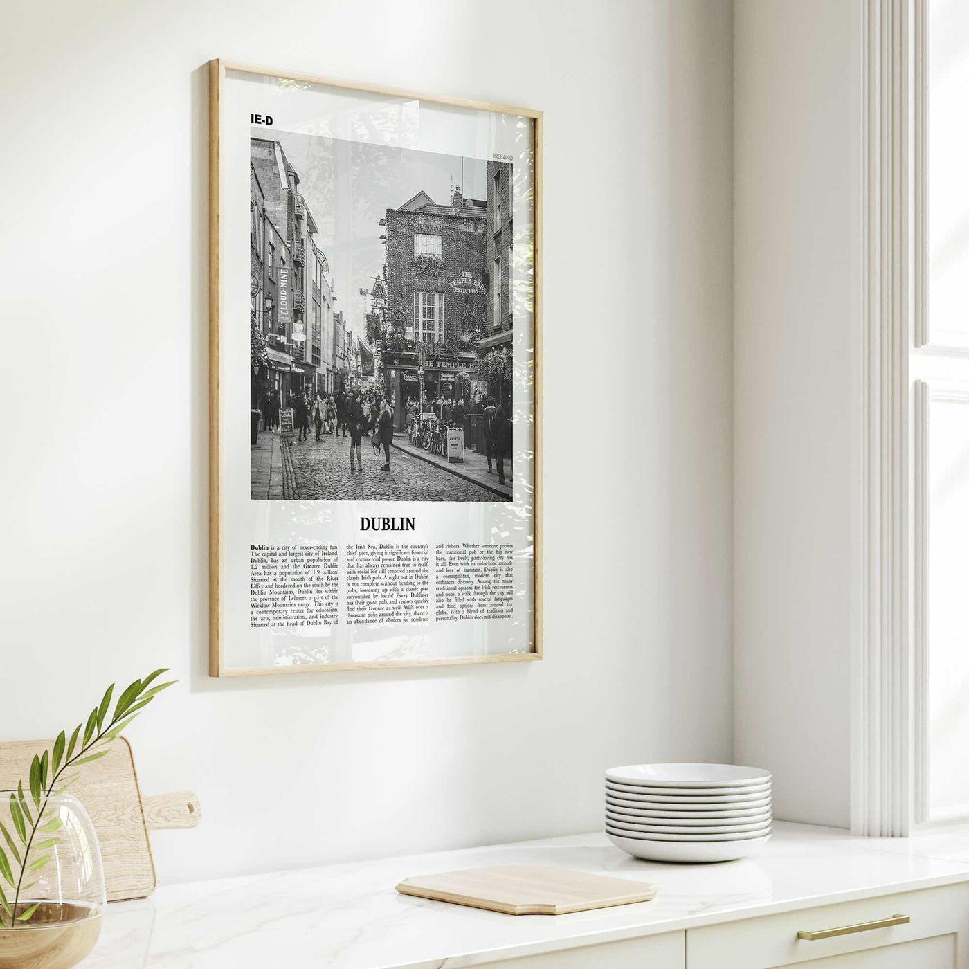 Dublin Print Black and White No 1, Dublin Wall Art, Dublin Poster, Dublin Photo, Dublin Wall Decor, City Art Print, Ireland, Leinster