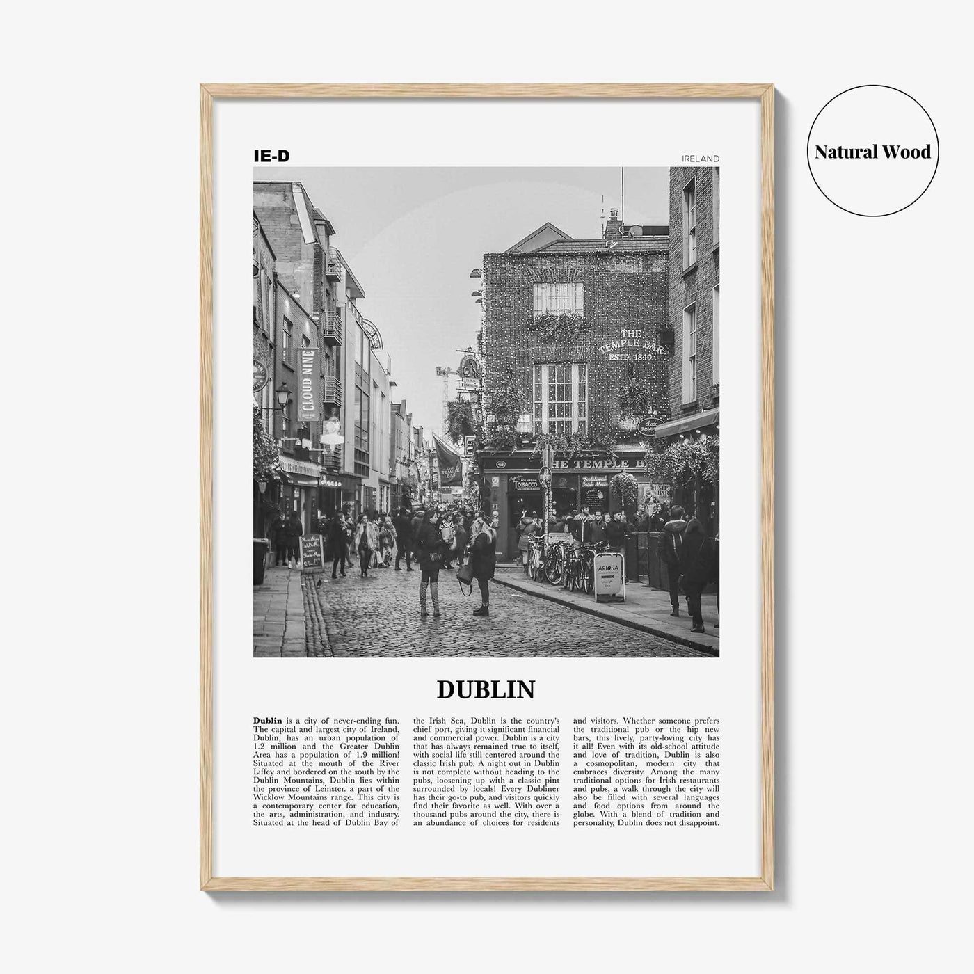 Dublin Print Black and White No 1, Dublin Wall Art, Dublin Poster, Dublin Photo, Dublin Wall Decor, City Art Print, Ireland, Leinster