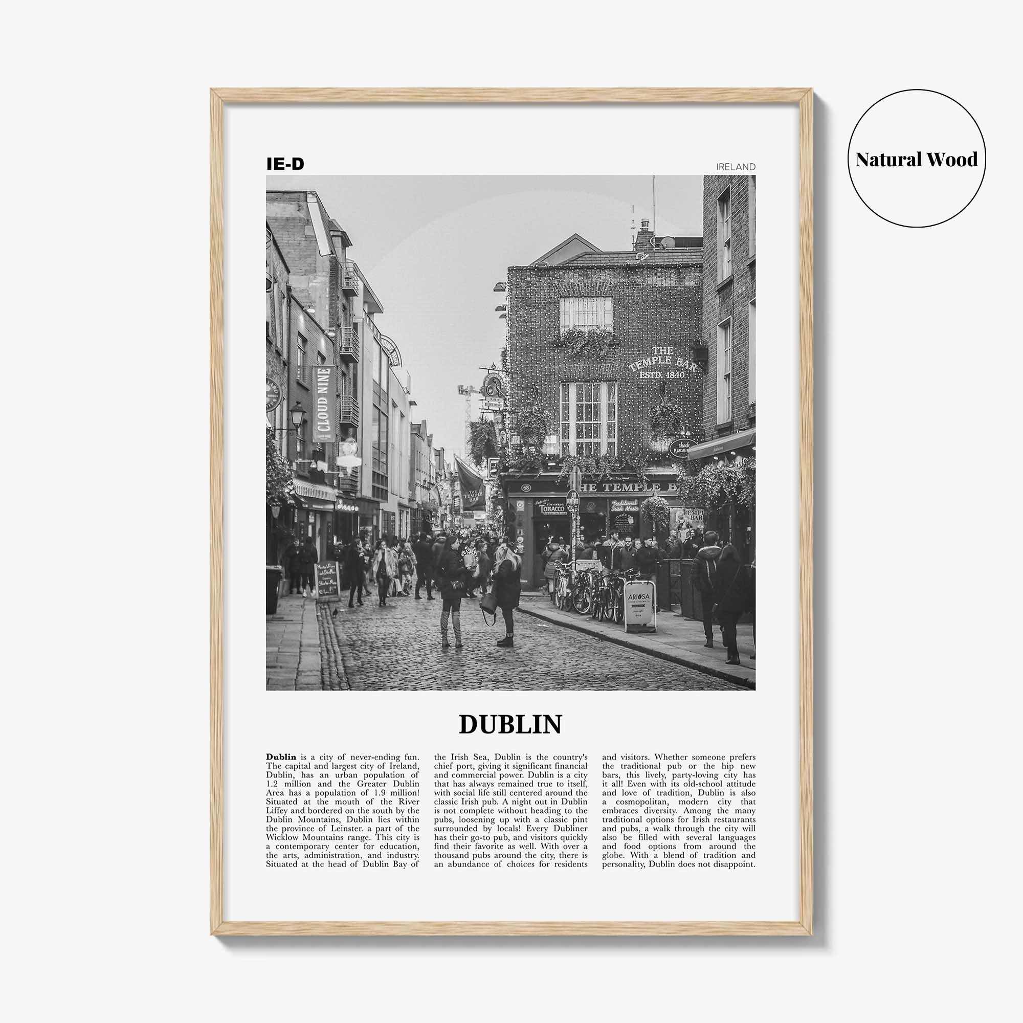 Dublin Print Black and White No 1, Dublin Wall Art, Dublin Poster, Dublin Photo, Dublin Wall Decor, City Art Print, Ireland, Leinster