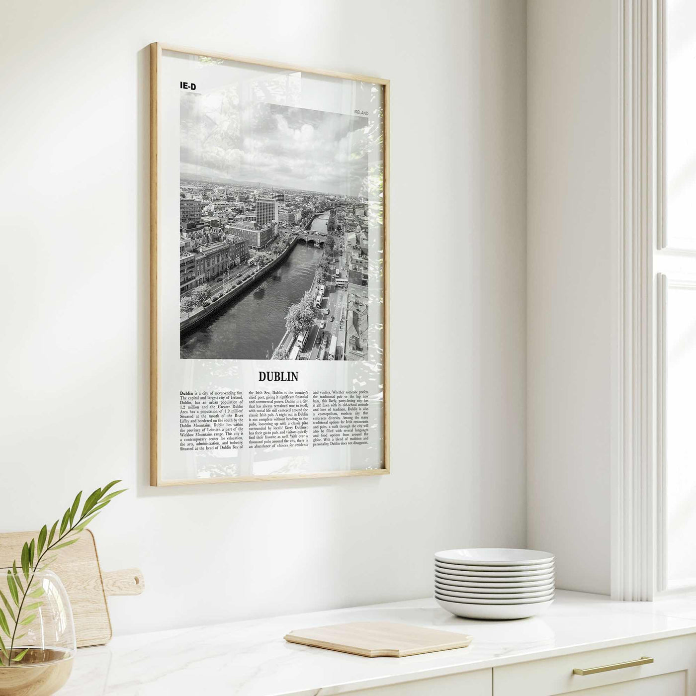 Dublin Print Black and White No 2, Dublin Wall Art, Dublin Poster, Dublin Photo, Dublin Wall Decor, City Art Print, Ireland, Leinster