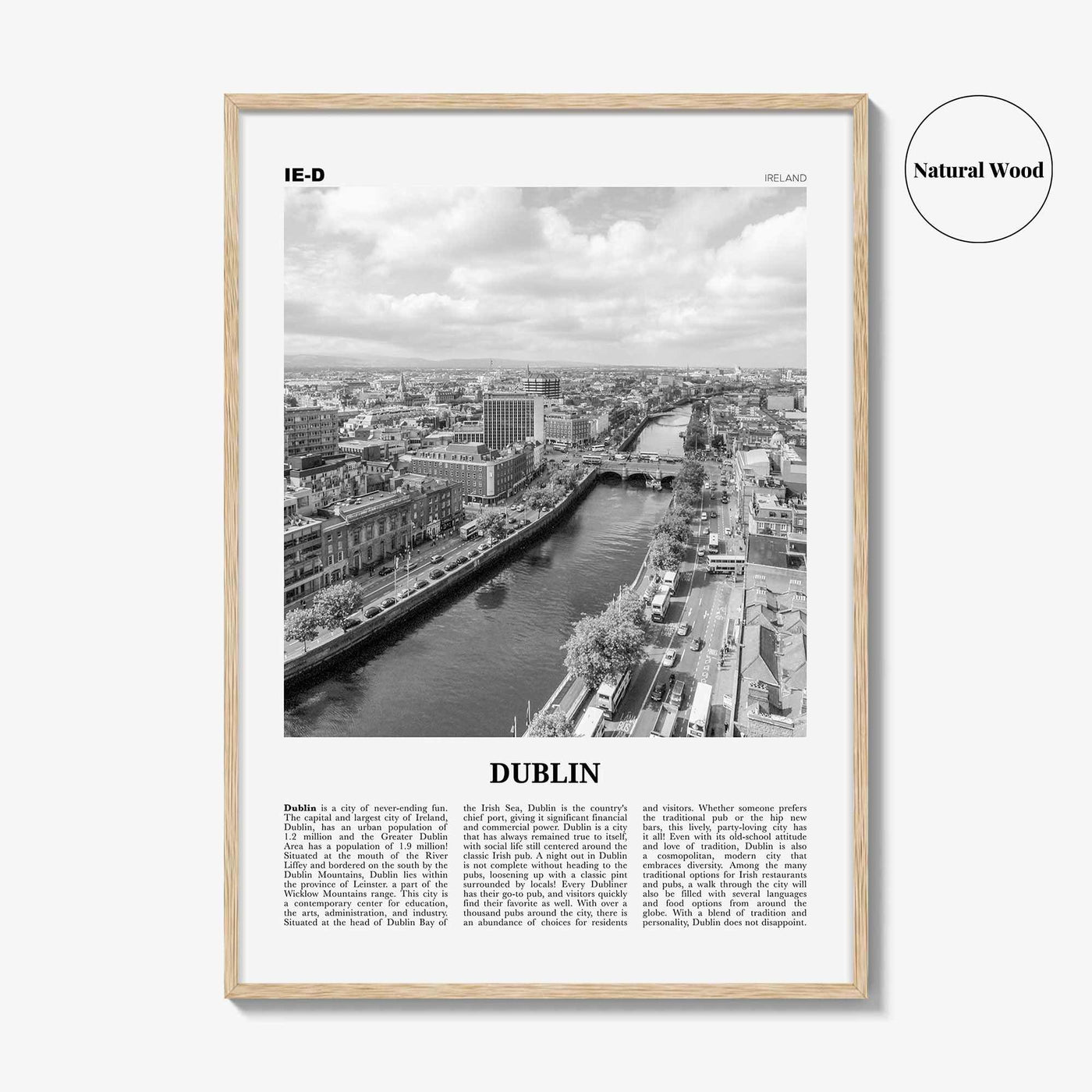 Dublin Print Black and White No 2, Dublin Wall Art, Dublin Poster, Dublin Photo, Dublin Wall Decor, City Art Print, Ireland, Leinster