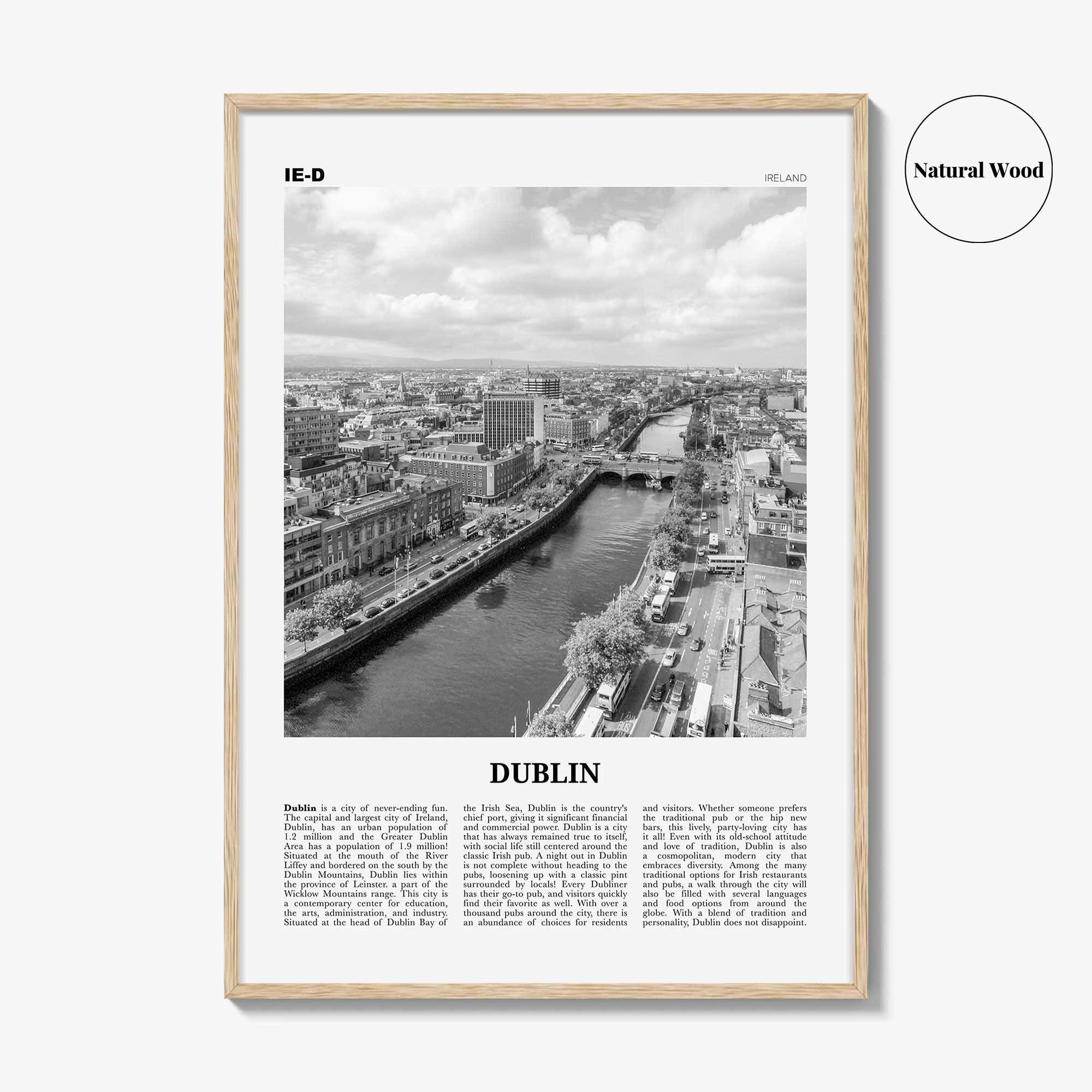 Dublin Print Black and White No 2, Dublin Wall Art, Dublin Poster, Dublin Photo, Dublin Wall Decor, City Art Print, Ireland, Leinster