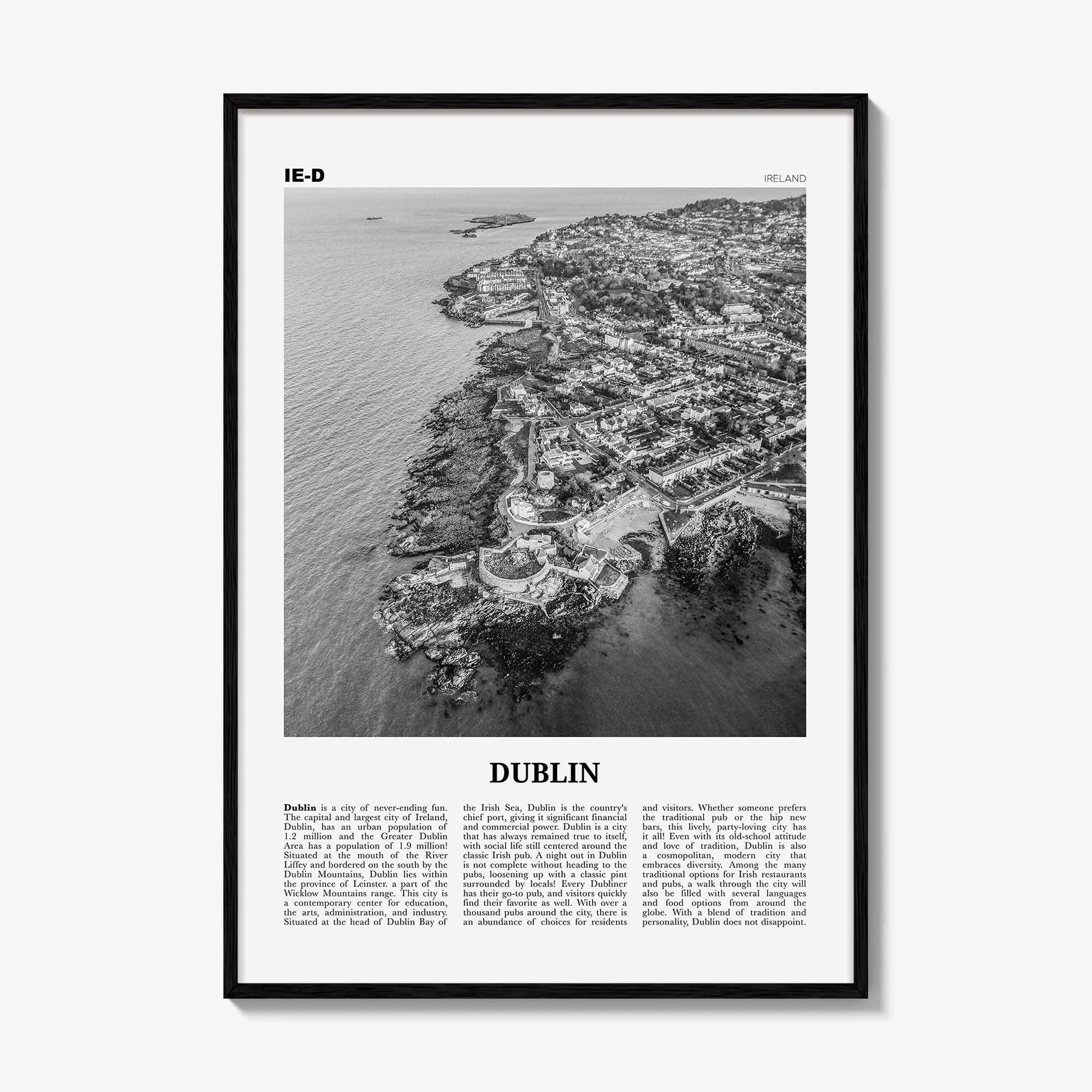 Dublin Print Black and White No 3, Dublin Wall Art, Dublin Poster, Dublin Photo, Dublin Wall Decor, City Art Print, Ireland, Leinster