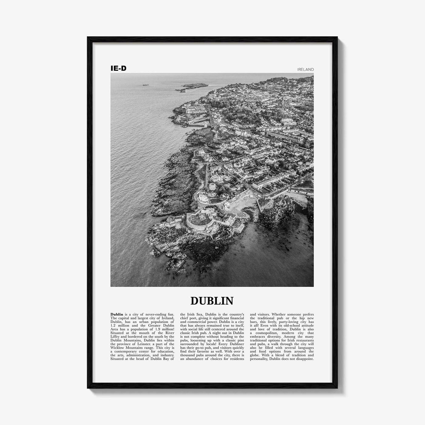Dublin Print Black and White No 3, Dublin Wall Art, Dublin Poster, Dublin Photo, Dublin Wall Decor, City Art Print, Ireland, Leinster