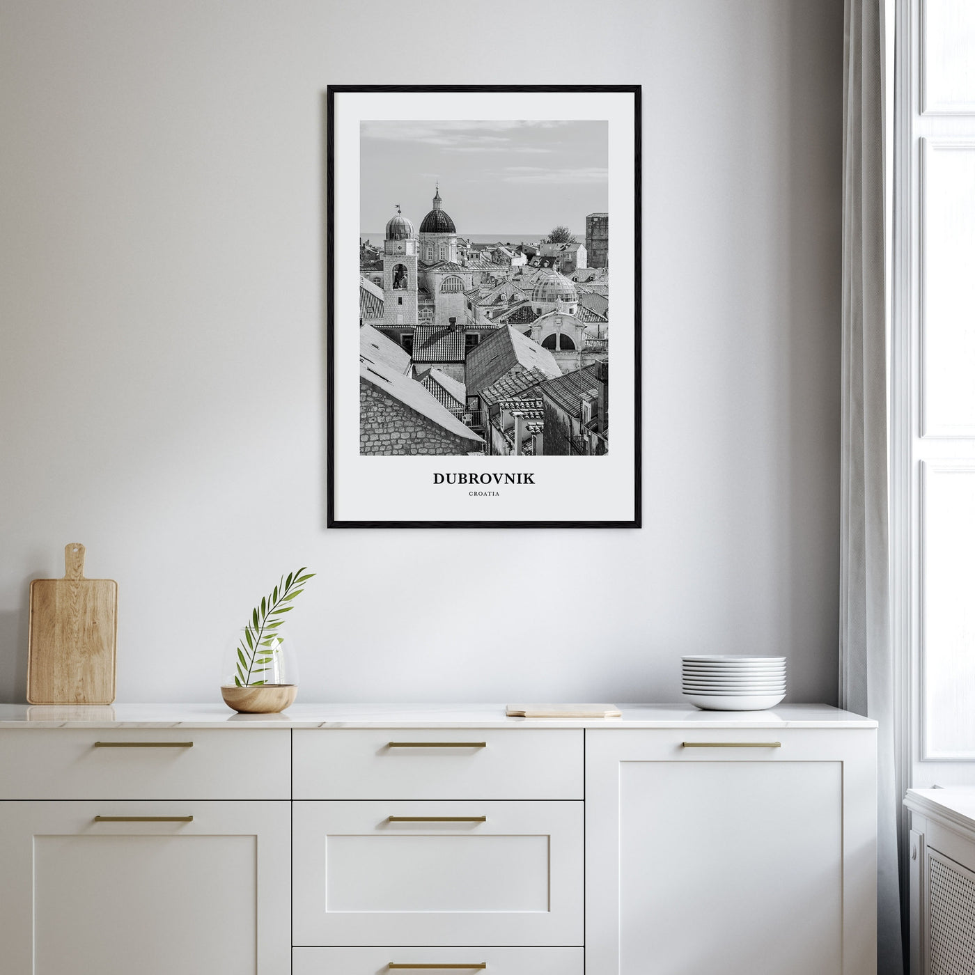 Dubrovnik Portrait B&W Poster