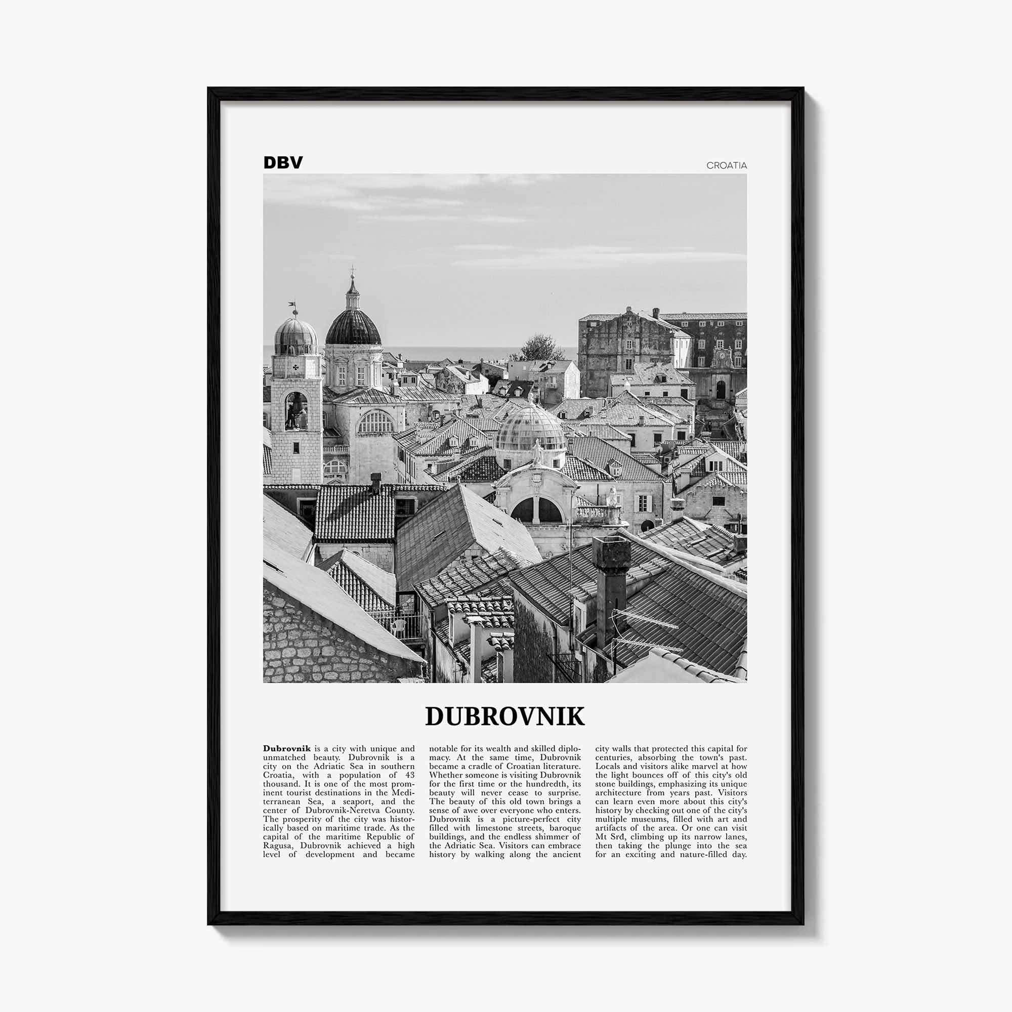 Dubrovnik Print Black and White, Dubrovnik Wall Art, Dubrovnik Poster, Dubrovnik Photo, Hrvatska, Croatia, Dubrovnik-Neretva, Europe