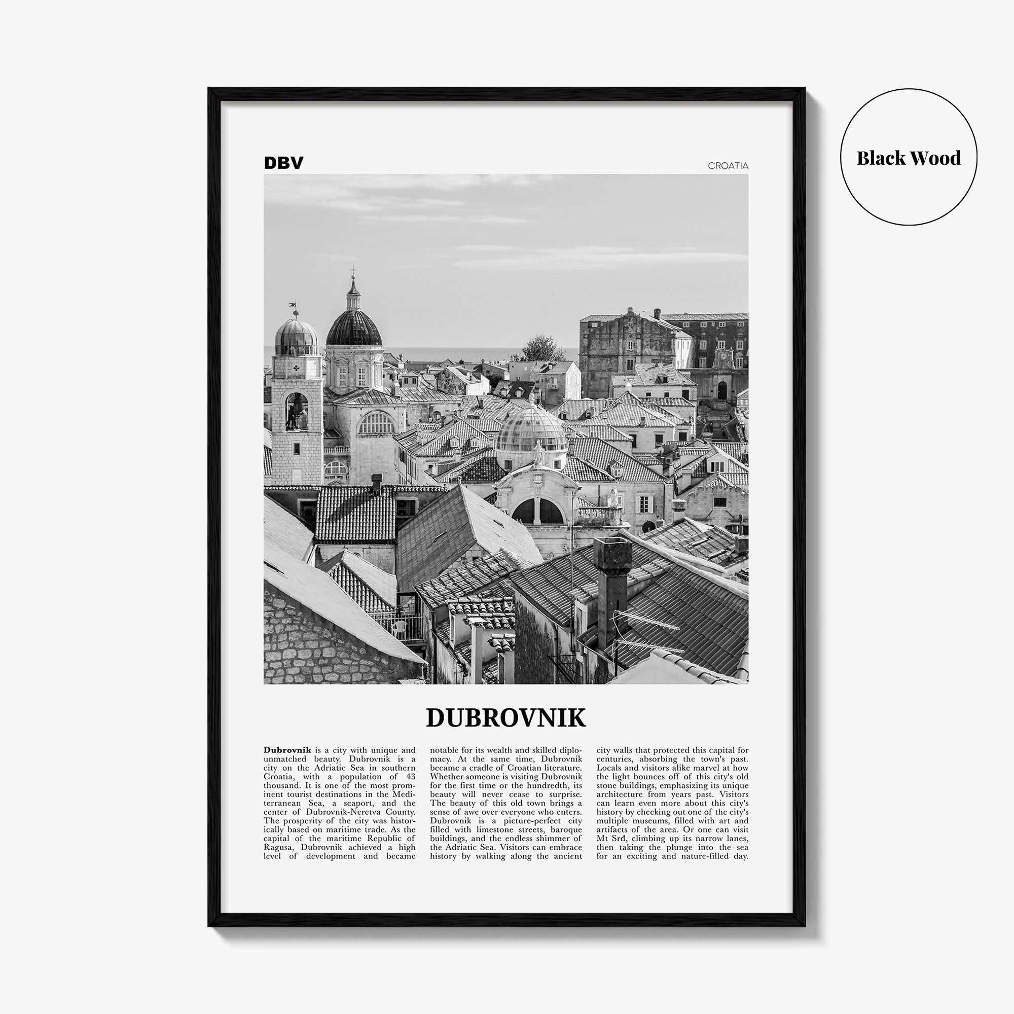 Dubrovnik Print Black and White, Dubrovnik Wall Art, Dubrovnik Poster, Dubrovnik Photo, Hrvatska, Croatia, Dubrovnik-Neretva, Europe