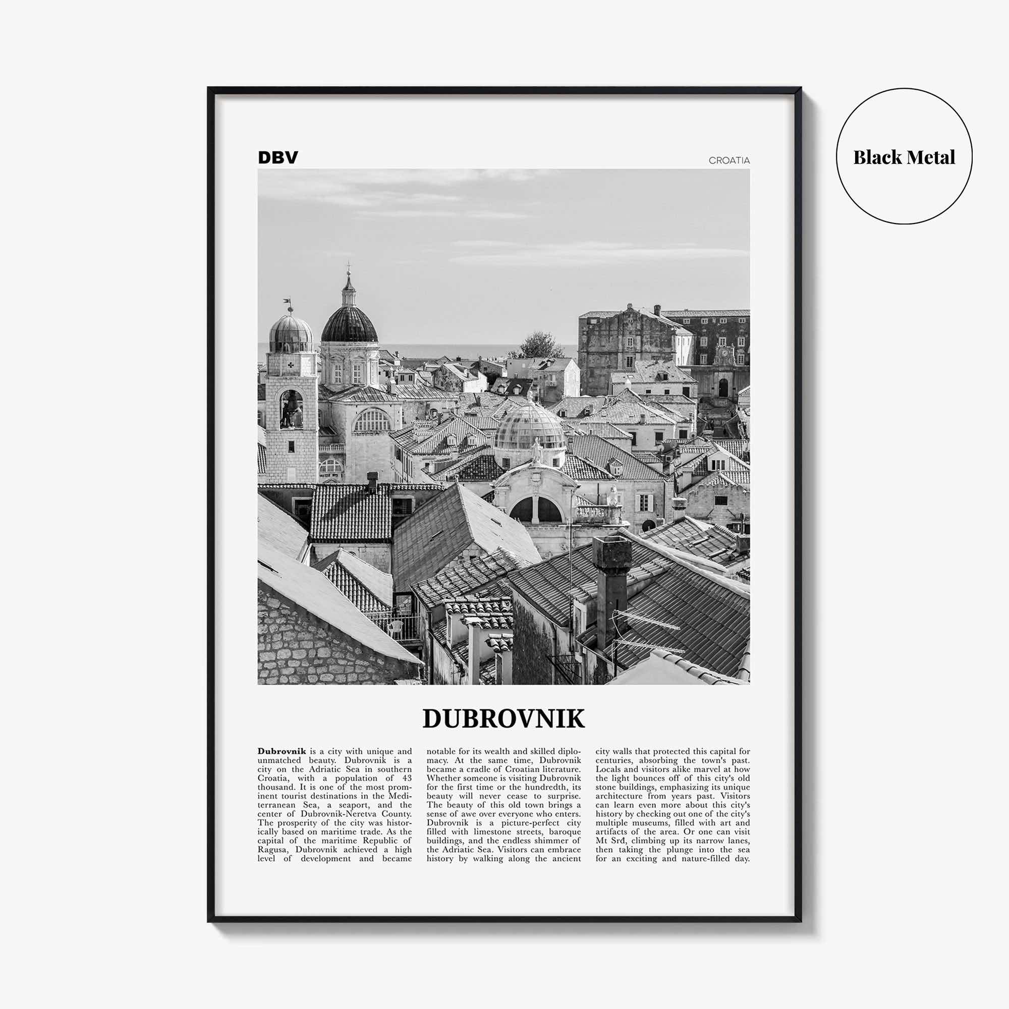 Dubrovnik Print Black and White, Dubrovnik Wall Art, Dubrovnik Poster, Dubrovnik Photo, Hrvatska, Croatia, Dubrovnik-Neretva, Europe