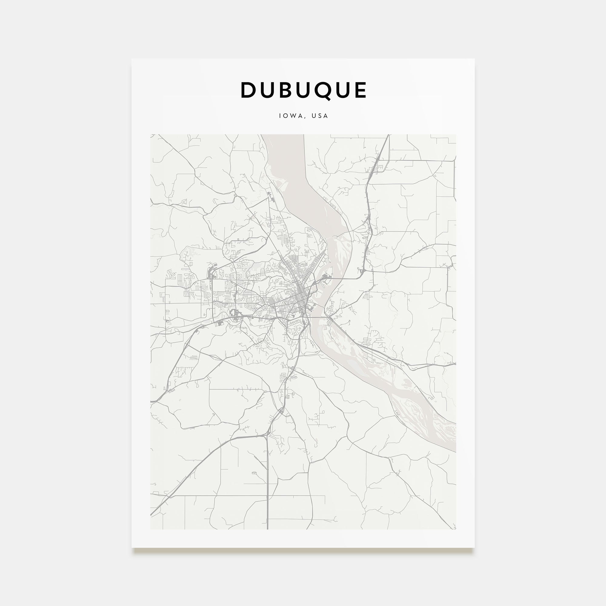 Dubuque Map Portrait Poster