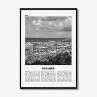 Dubuque Print Black and White, Dubuque Wall Art, Dubuque Poster, Dubuque Photo, Dubuque Wall Décor, Dubuque Map, Iowa, USA
