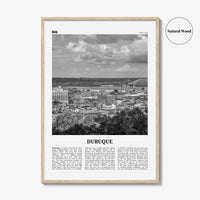 Dubuque Print Black and White, Dubuque Wall Art, Dubuque Poster, Dubuque Photo, Dubuque Wall Décor, Dubuque Map, Iowa, USA