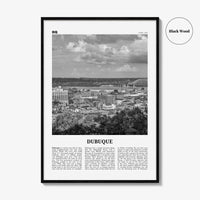 Dubuque Print Black and White, Dubuque Wall Art, Dubuque Poster, Dubuque Photo, Dubuque Wall Décor, Dubuque Map, Iowa, USA