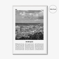 Dubuque Print Black and White, Dubuque Wall Art, Dubuque Poster, Dubuque Photo, Dubuque Wall Décor, Dubuque Map, Iowa, USA