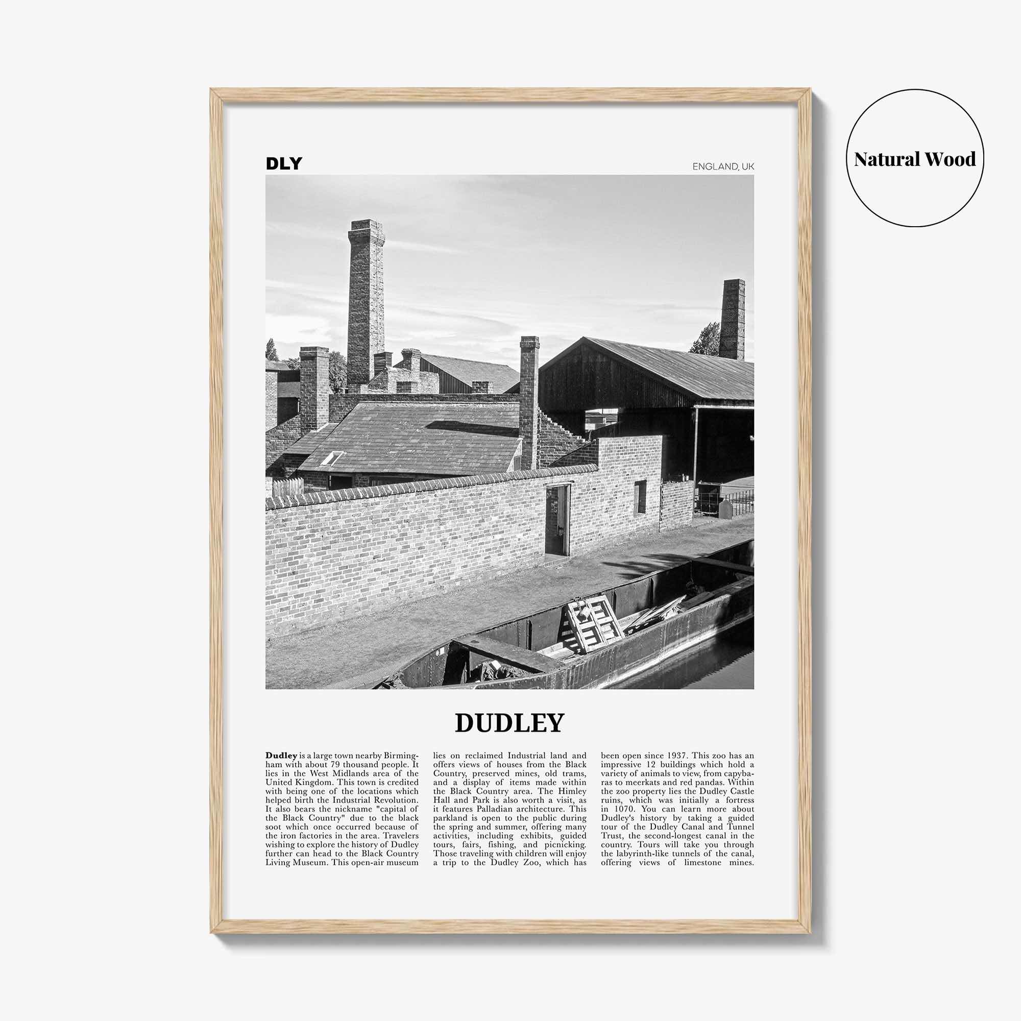 Dudley Print Black and White, Dudley Wall Art, Dudley Poster, Dudley Photo, Dudley Wall Décor, Dudley Map, England