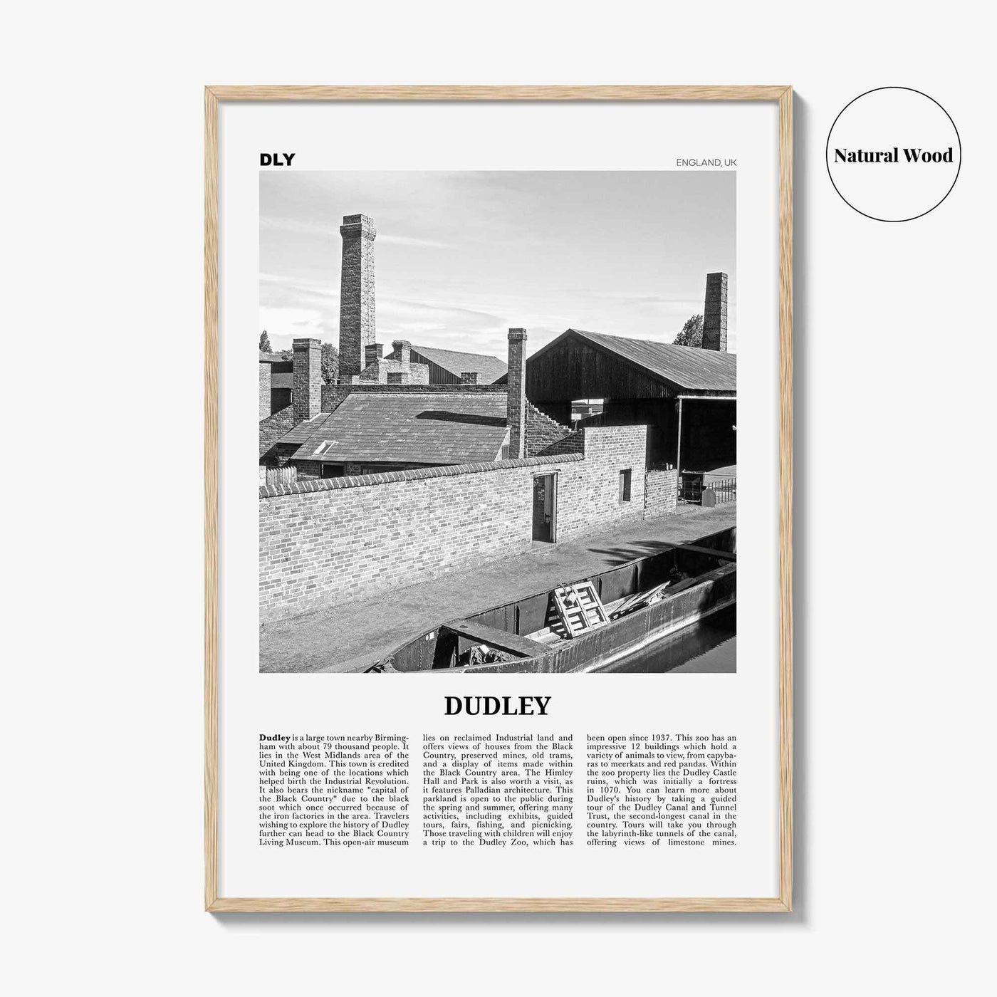 Dudley Print Black and White, Dudley Wall Art, Dudley Poster, Dudley Photo, Dudley Wall Décor, Dudley Map, England