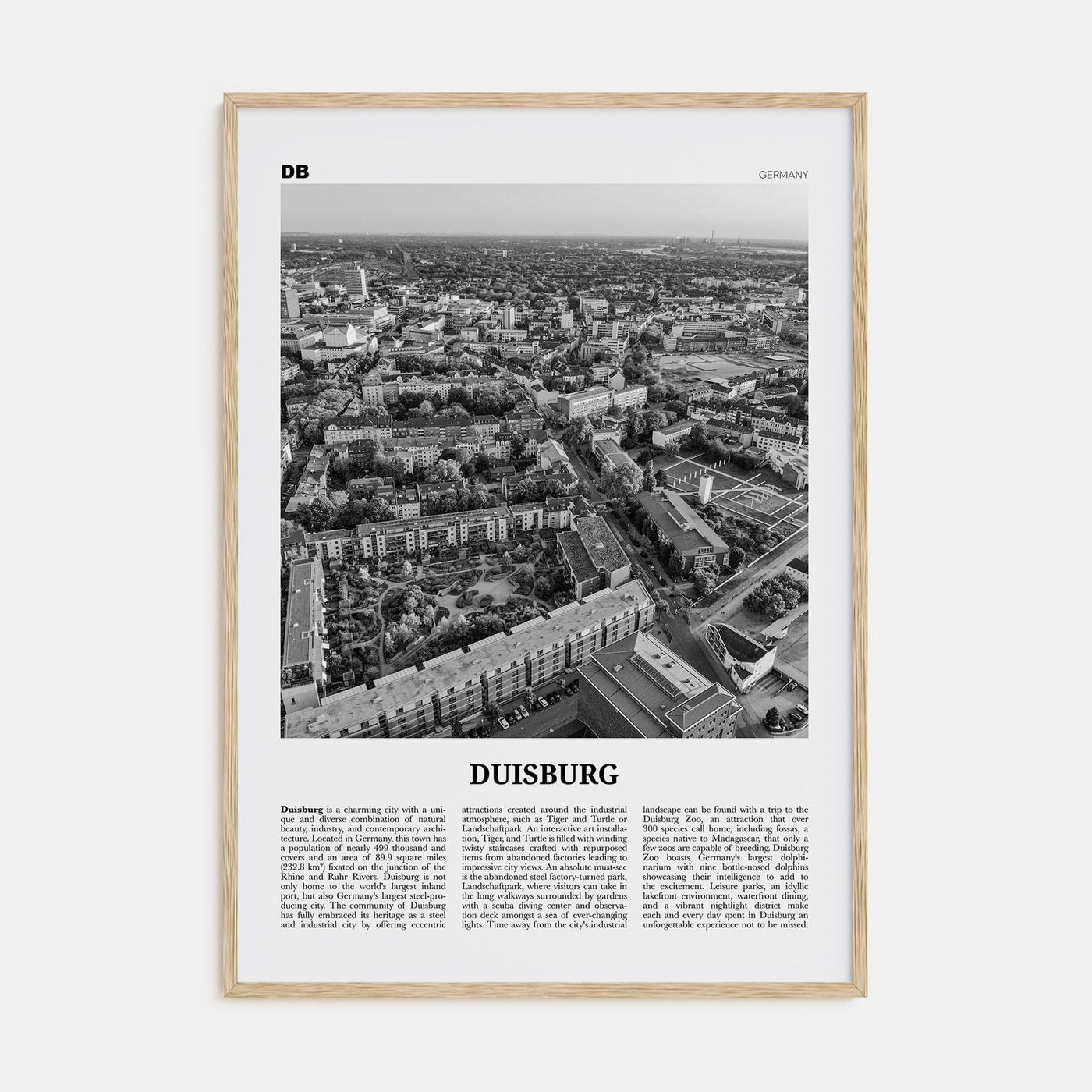 Duisburg Travel B&W Poster