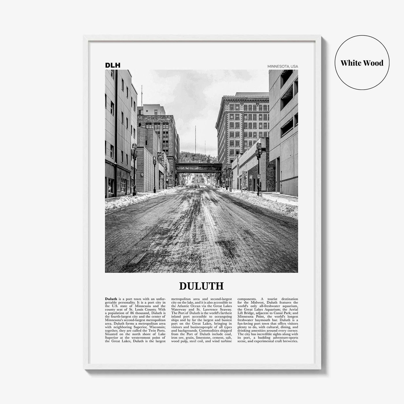 Duluth Print Black and White, Duluth Wall Art, Duluth Poster, Duluth Photo, Duluth Wall Decor, Minnesota, USA, United States, North America