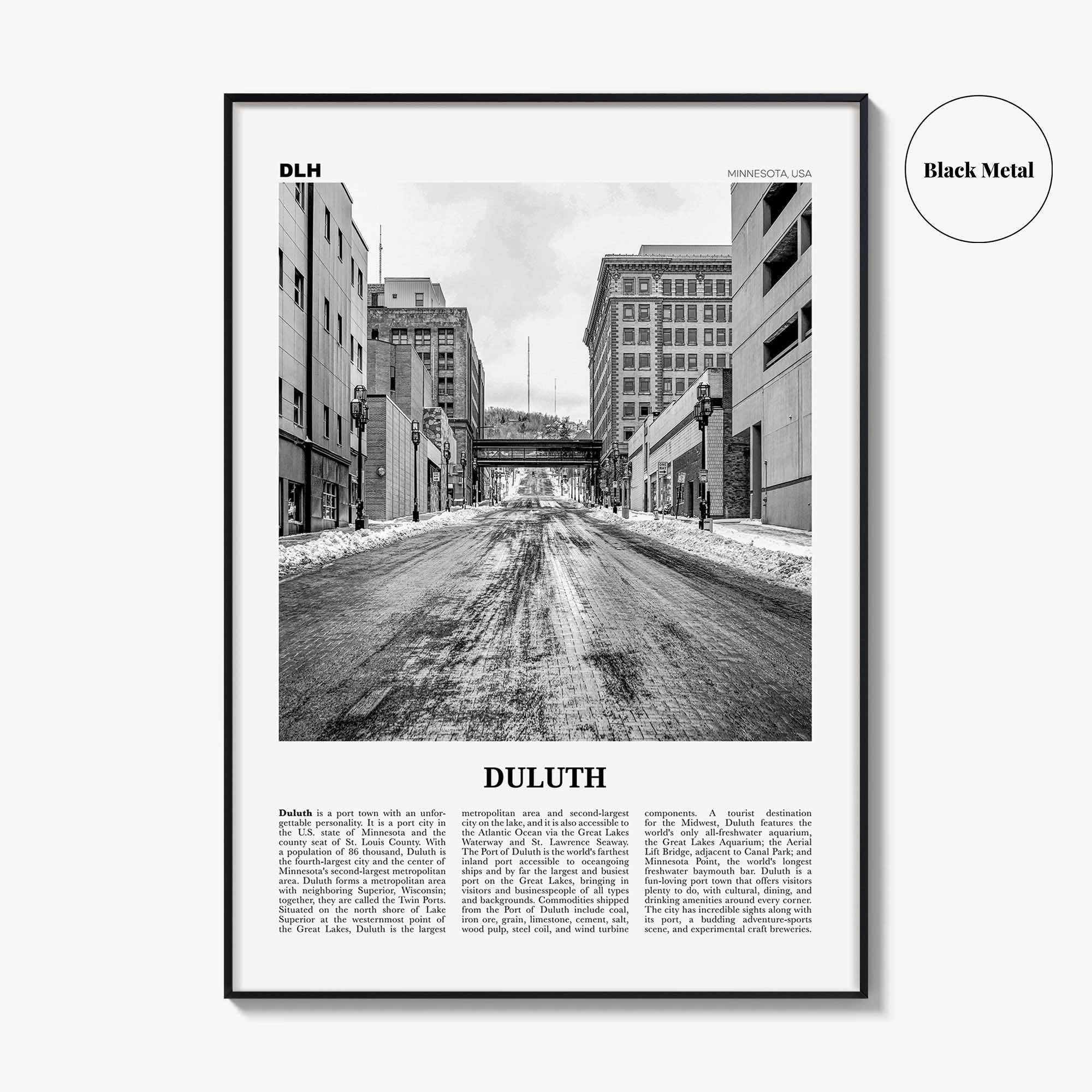 Duluth Print Black and White, Duluth Wall Art, Duluth Poster, Duluth Photo, Duluth Wall Decor, Minnesota, USA, United States, North America