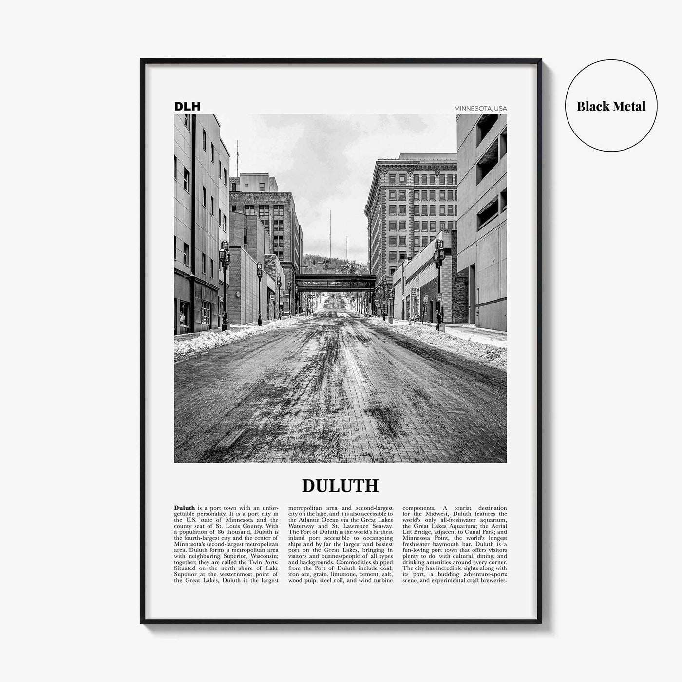 Duluth Print Black and White, Duluth Wall Art, Duluth Poster, Duluth Photo, Duluth Wall Decor, Minnesota, USA, United States, North America